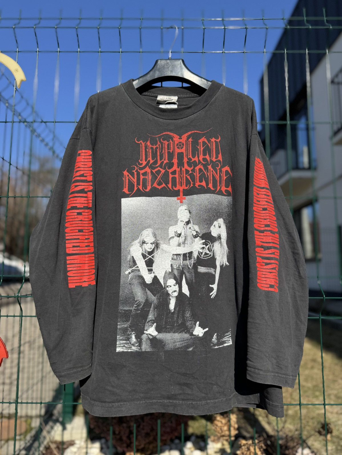 Band Tees Vintage 1993 Impaled Nazarene Christ Is The Crucified Whore Size US XL / EU 56 / 4 - 4 Thumbnail