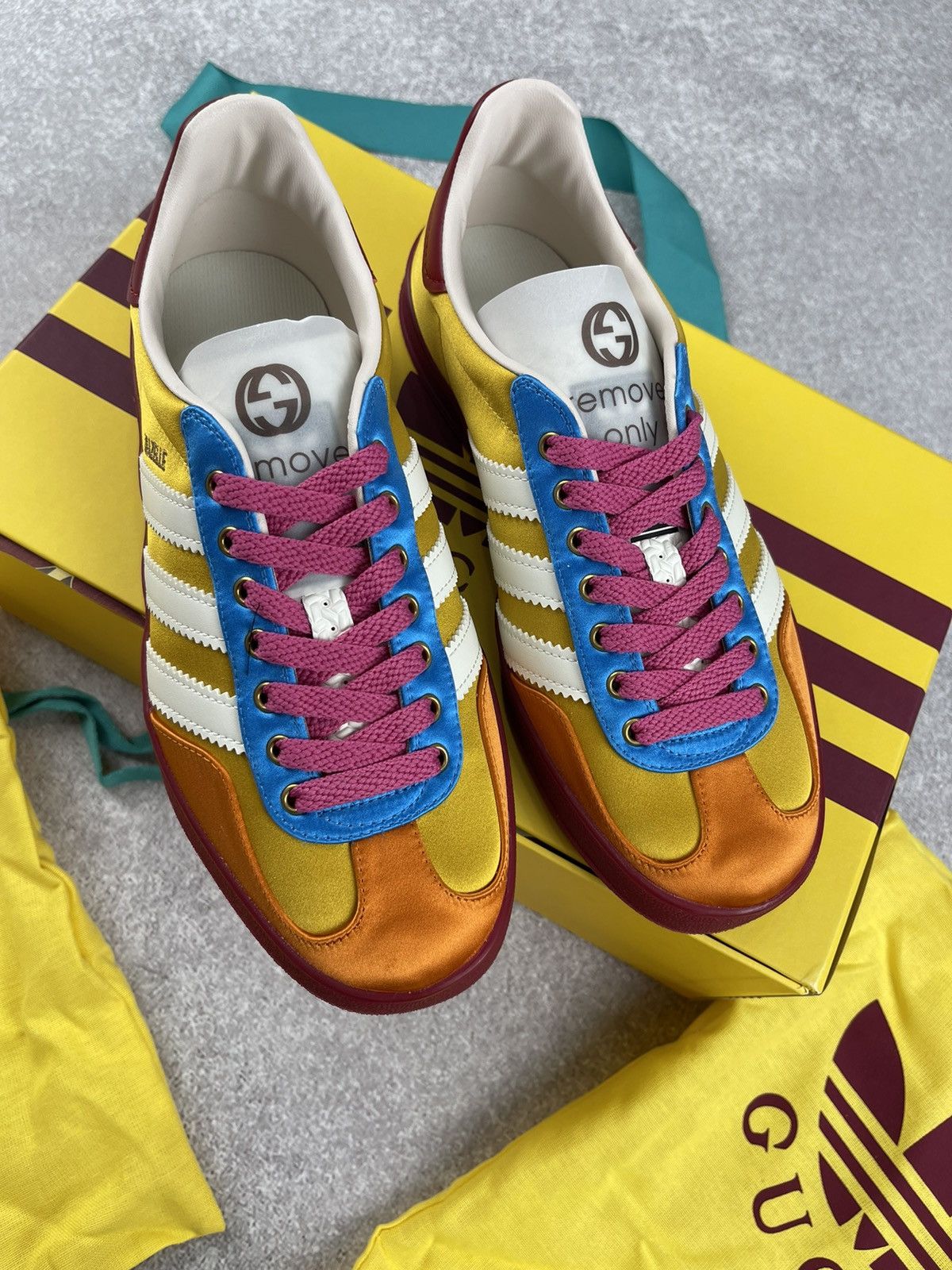 Adidas × Gucci Adidas x Gucci Gazelle Yellow/White/Red Sneakers Size 36 2/3 Size US 5.5 / IT 35.5 - 6 Thumbnail