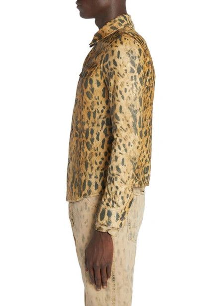 Tom Ford o1w1db10124 Leopard Leather Jacket Shirt in Brown / Beige Size US M / EU 48-50 / 2 - 3 Thumbnail