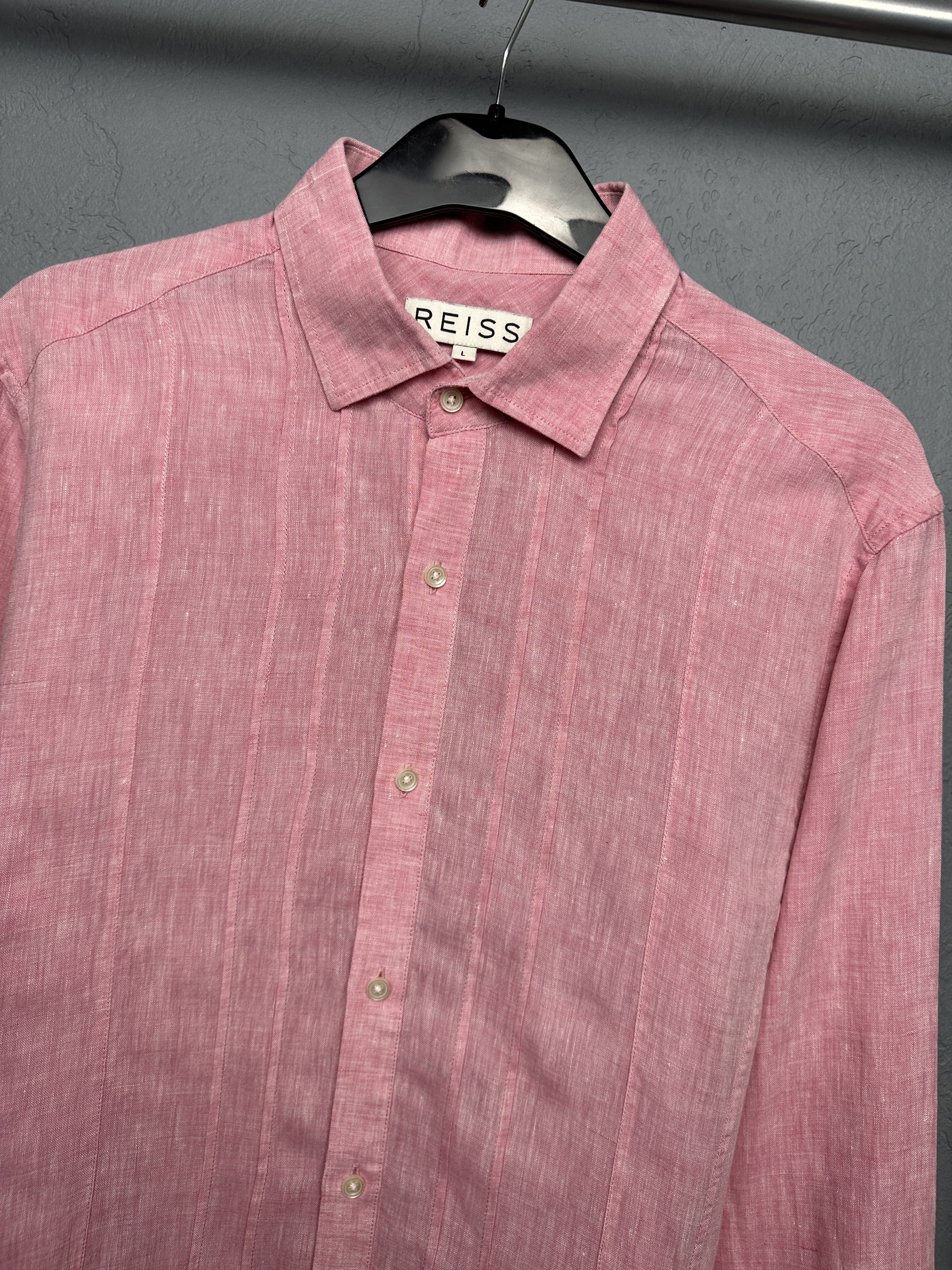 Reiss Reiss Mens Linen Long Sleeve Shirt Size US L / EU 52-54 / 3 - 2 Thumbnail