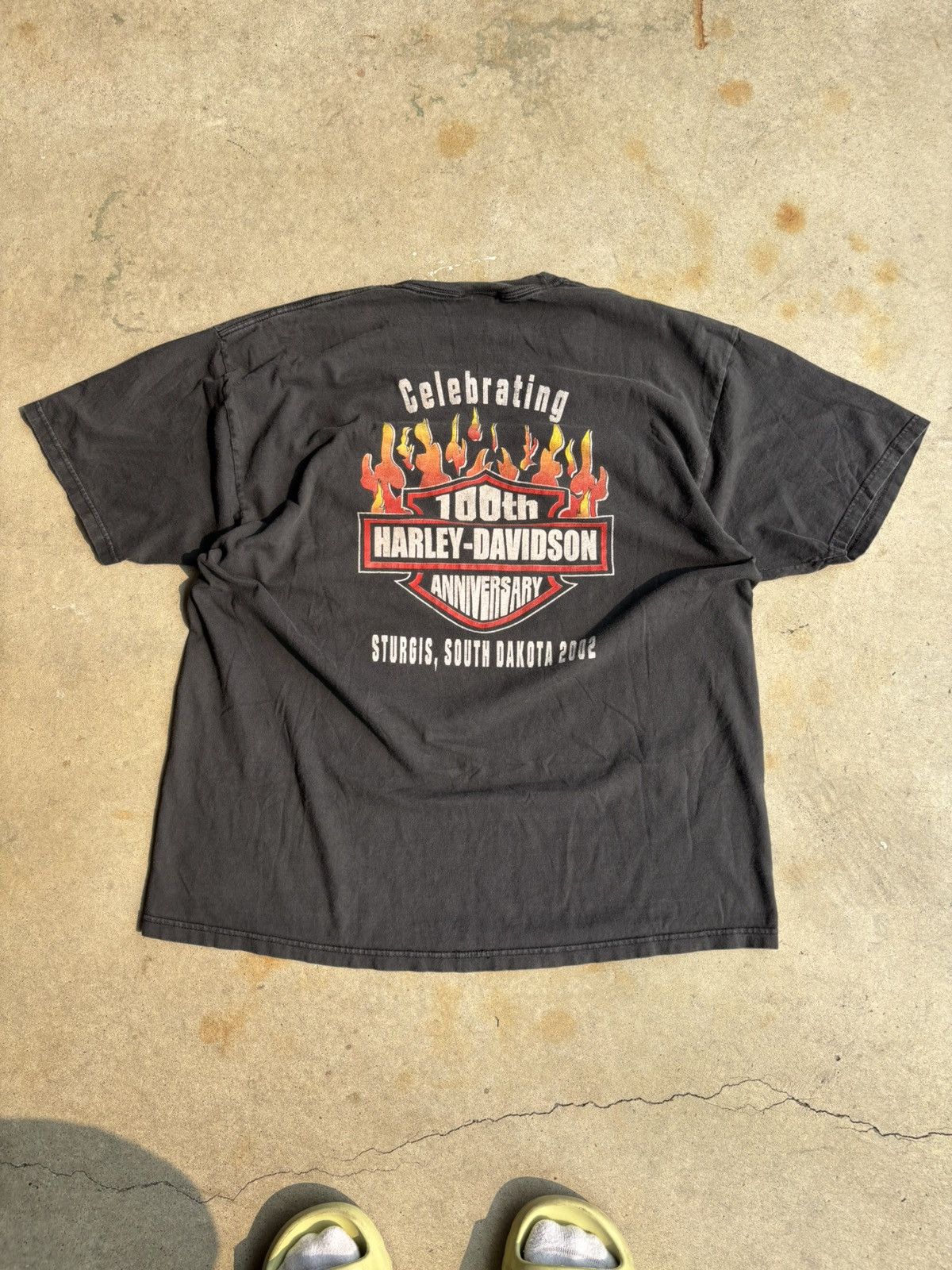 Harley Davidson Vintage 2000s Black Hill Sturgis Harley Davidson Faded Tee Size US XL / EU 56 / 4 - 2 Thumbnail