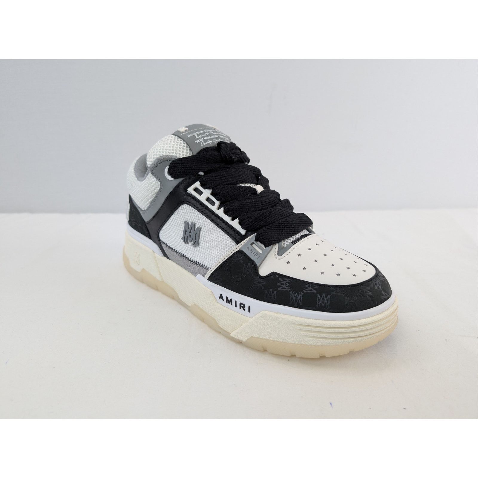 Amiri o1rshd1 MA-1 Quad Debossed Nubuck Sneakers in Black Size US 12 / EU 45 - 3 Thumbnail