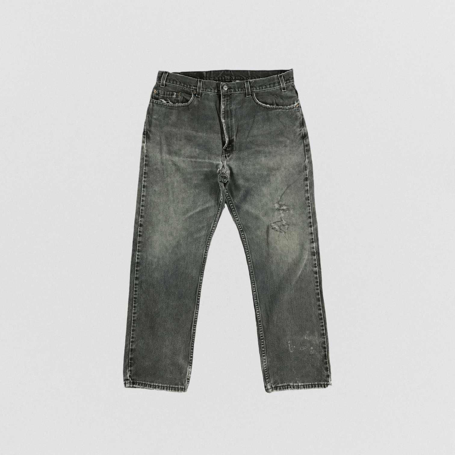 Levi's × Vintage 90s Vintage Faded Black Levis 505 Jeans-JM2630 Size US 37 - 1 Thumbnail