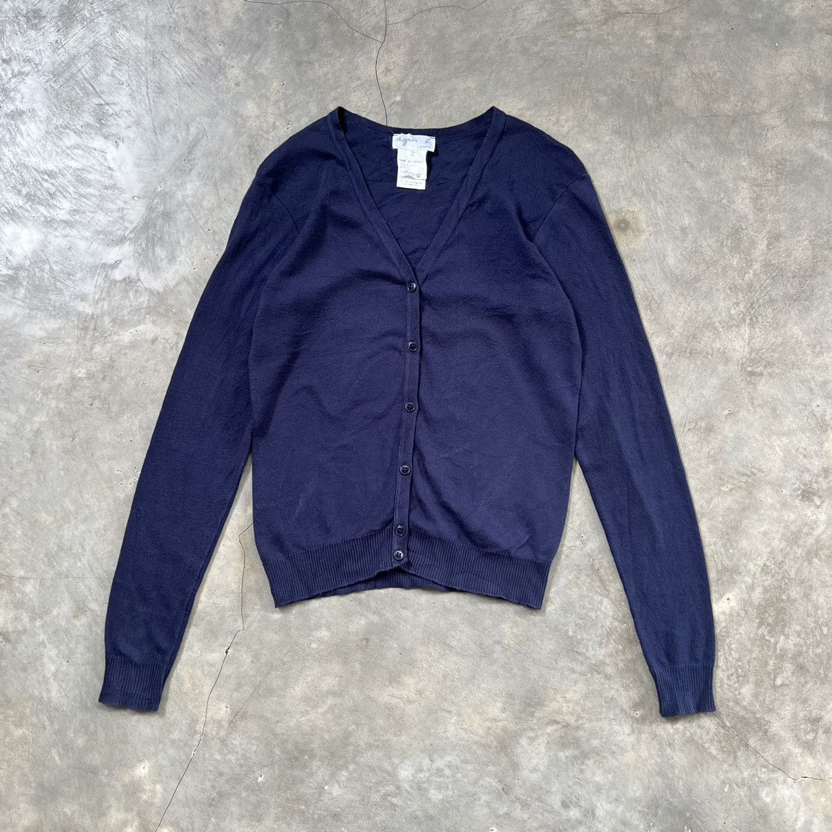agnes b. Vintage Agnes B Navy Knit Cardigan Size S / US 4 / IT 40 - 1 Thumbnail