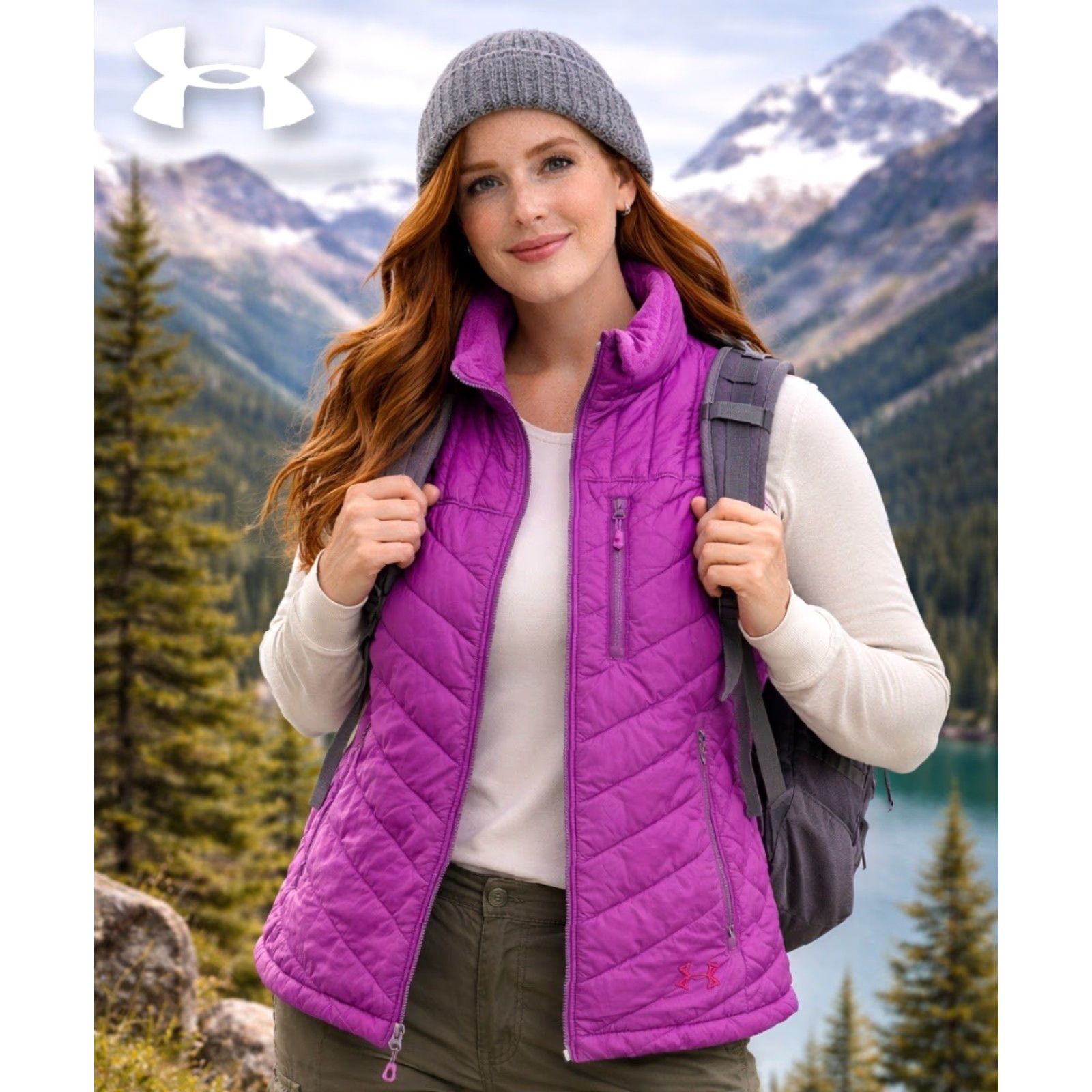 Under Armour Under Armour Vest Womens XL Pink UA Storm Quilted Puffer Size XL / US 12-14 / IT 48-50 - 2 Thumbnail