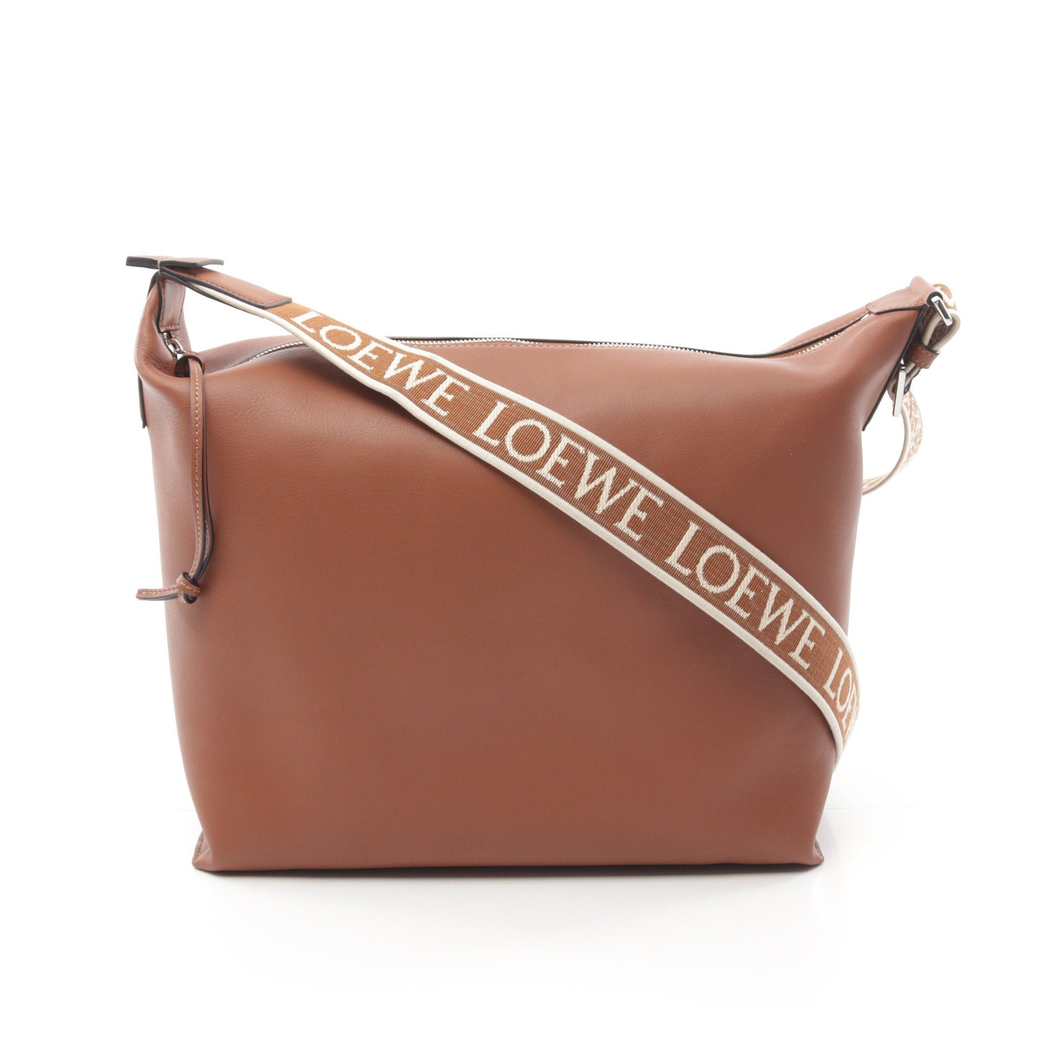 Loewe Loewe Cubi Cubby Shoulder Bag Leather Brown Size ONE SIZE - 1 Thumbnail