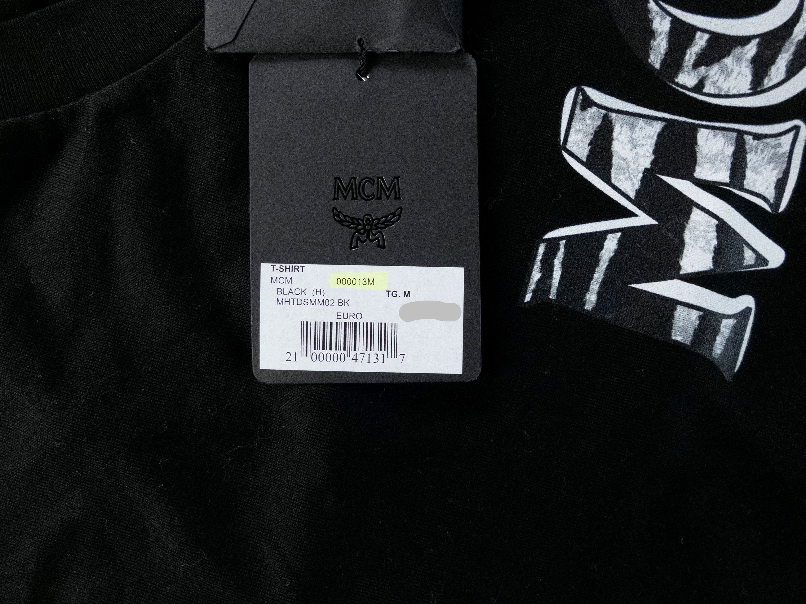 MCM MCM black striped logo print cotton crewneck t-shirt Medium Size US M / EU 48-50 / 2 - 6 Thumbnail