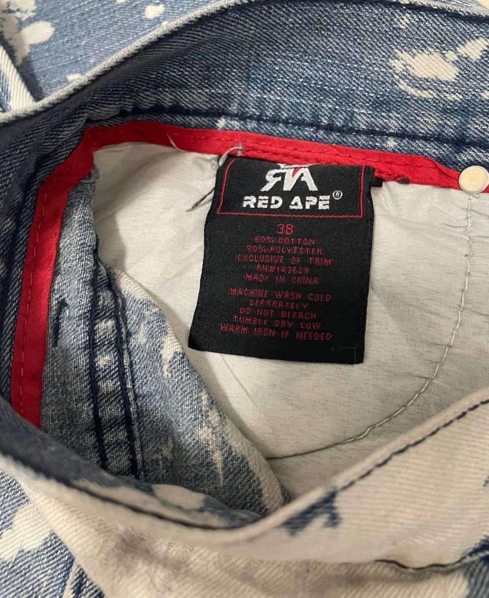 Japanese Brand 💥Acid Wash Red Ape Denim 💥 Size US 37 - 10 Thumbnail