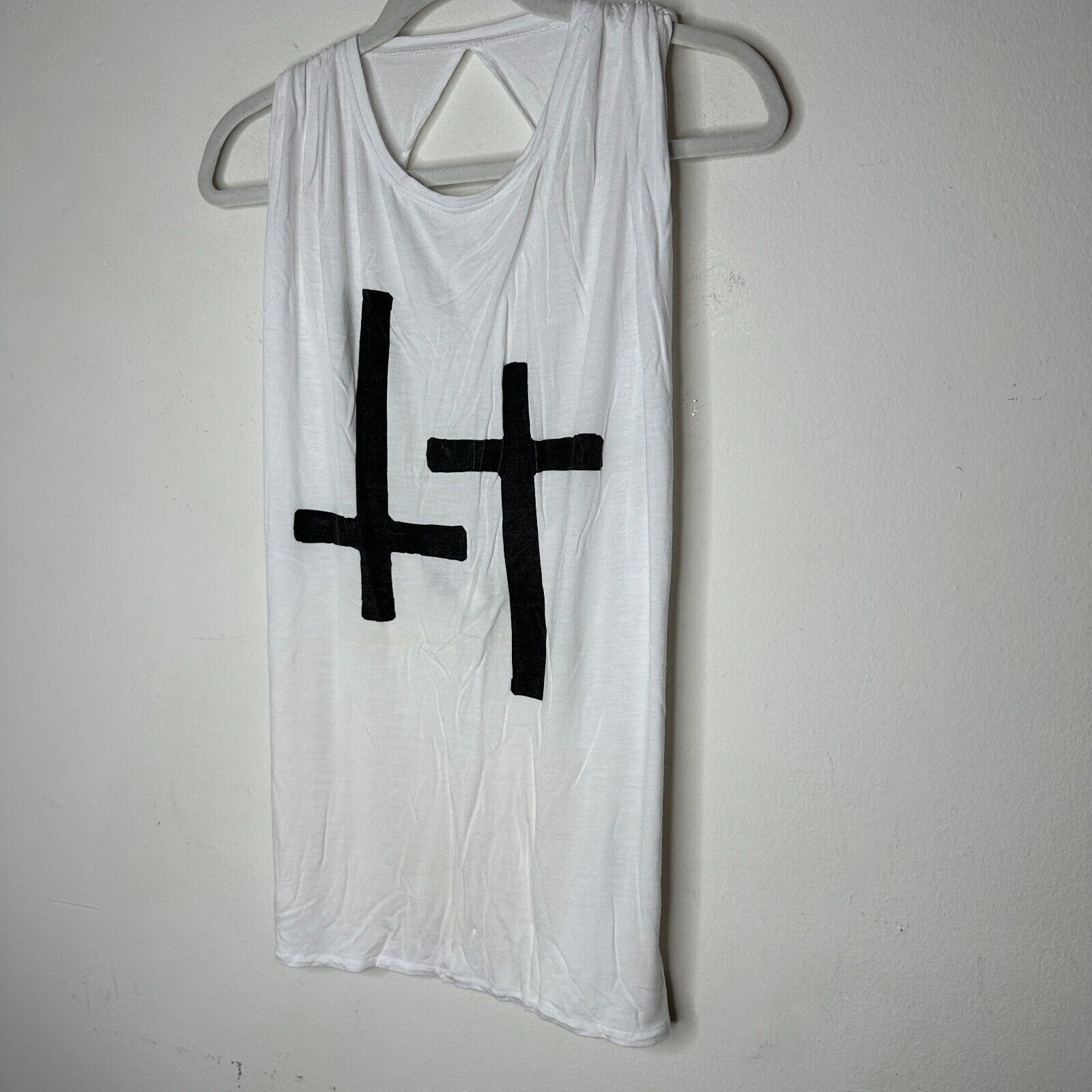 Other RARE Stylestalker White Crew Cross Twisted Open Back Tee 8 Size M / US 6-8 / IT 42-44 - 2 Thumbnail