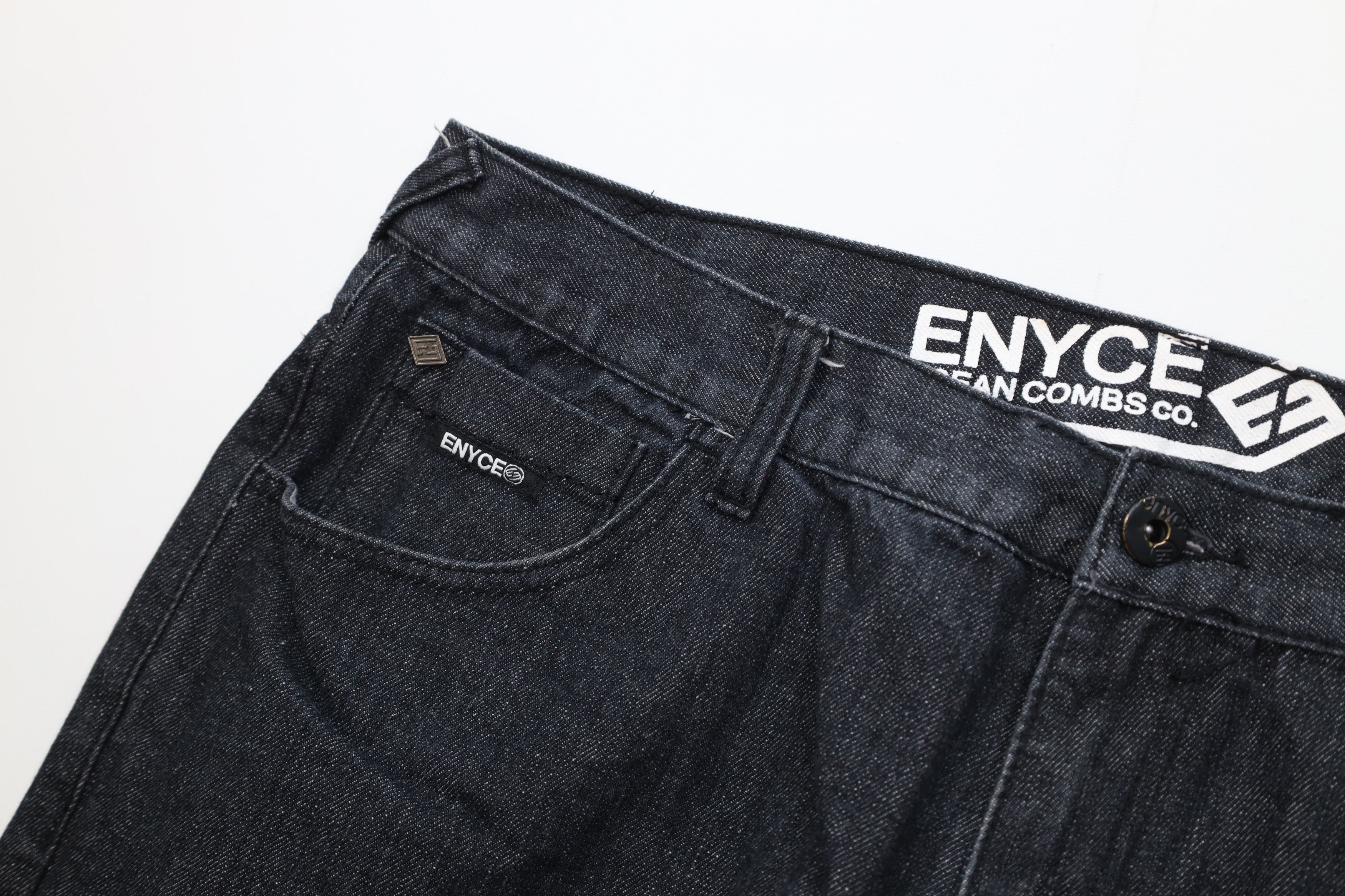 Enyce Vintage 90s Y2K Enyce Baggy Fit Wide Leg Denim Jeans Black Size US 42 / EU 58 - 7 Thumbnail