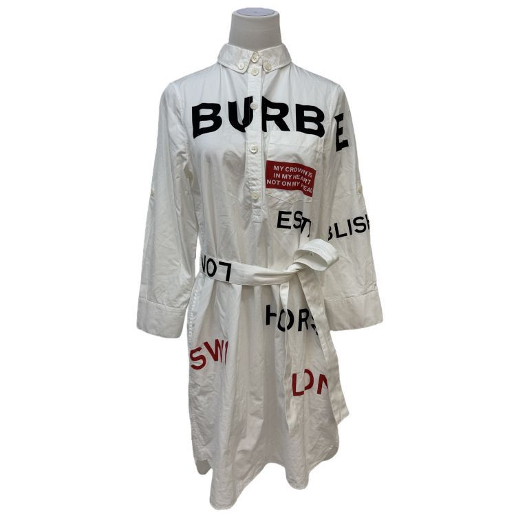 Burberry Burberry Logo Print Shirt Dress Size 8 Size S / US 4 / IT 40 - 1 Thumbnail