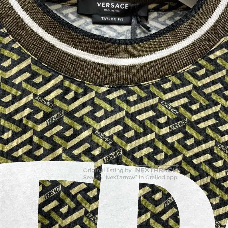 Versace Versace Green Printed Cotton Short Sleeve T-Shirt . Size US L / EU 52-54 / 3 - 3 Thumbnail