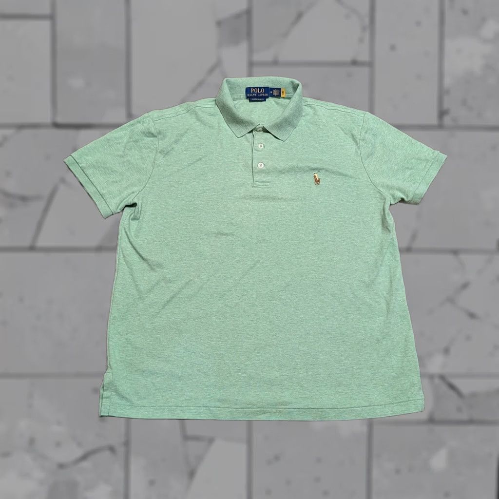 Polo Ralph Lauren Polo Ralph Lauren Polo Shirt Mens M Green Heathered Custom Slim Fit Size US M / EU 48-50 / 2 - 1 Thumbnail