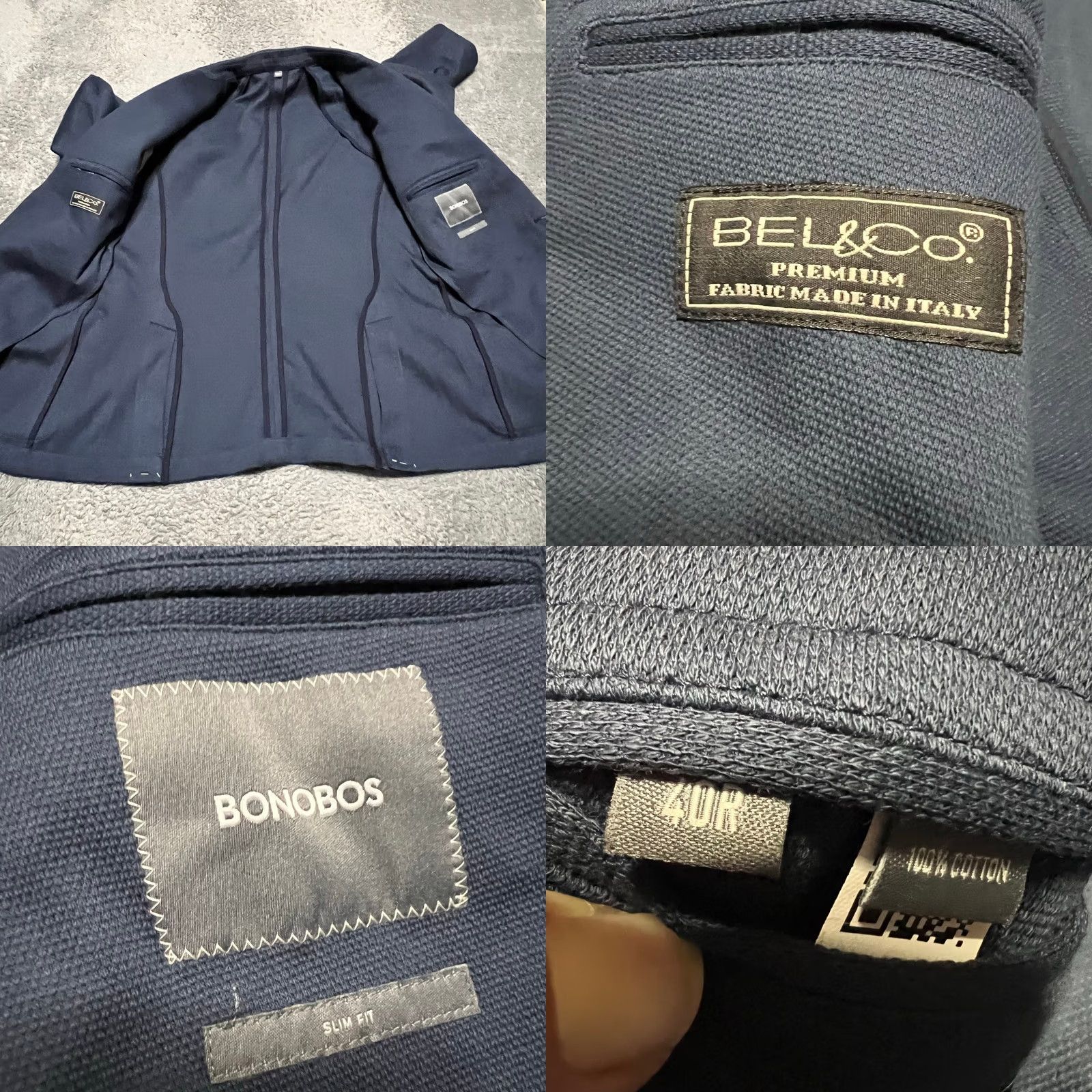 Bonobos Bonobos Bel & Co. Made In Italy Mens 40R Blue 100% Cotton Suit Jacket Blazer Coat Mens Regular Blue 40R Bonobos Bel & Co. Made In Italy Mens Pants? Size 40R - 8 Thumbnail