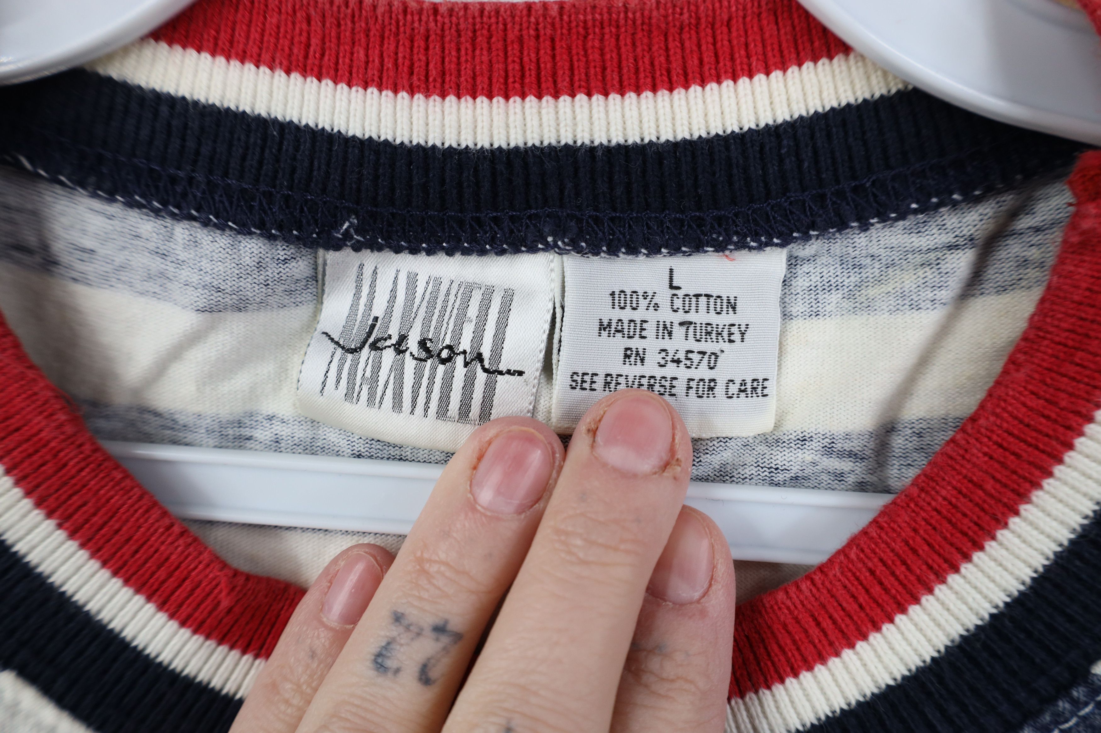 Vintage Vintage 90s Streetwear Striped Star Short Sleeve T-Shirt Size L / US 10 / IT 46 - 6 Thumbnail