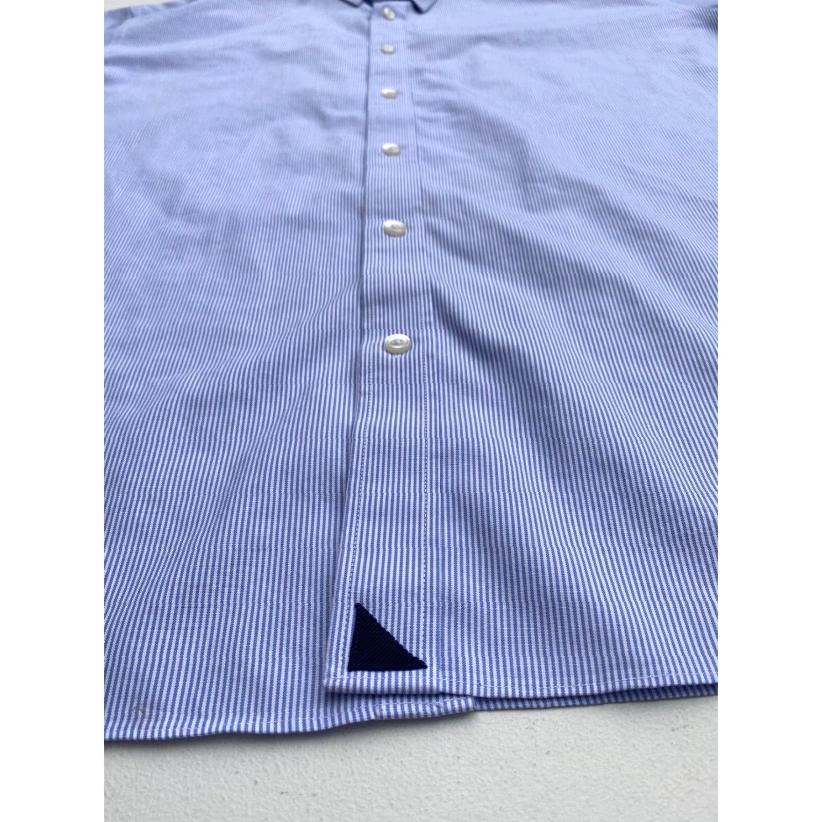 UNTUCKit UNTUCKit Men's Bordeaux WF Button-Up Shirt Stripes 3XL Blue Long Sleeve Collared Cotton Wrinkle Free Regular Size Type: Regular Mens Size US XXL / EU 58 / 5 - 4 Thumbnail