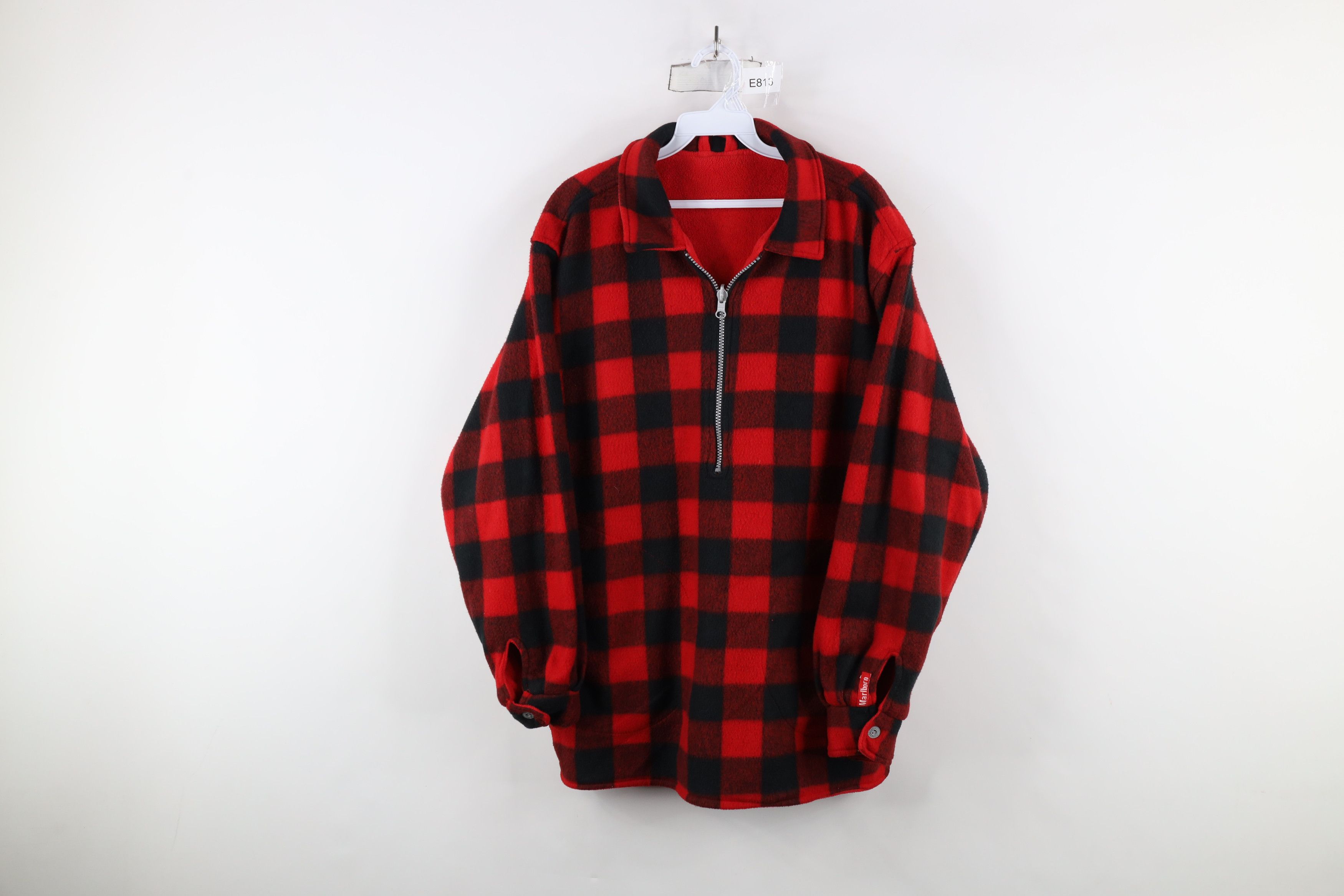 Marlboro × Vintage Vintage 90s Marlboro Reversible Half Zip Fleece Sweater Red Size US S / EU 44-46 / 1 - 11 Thumbnail