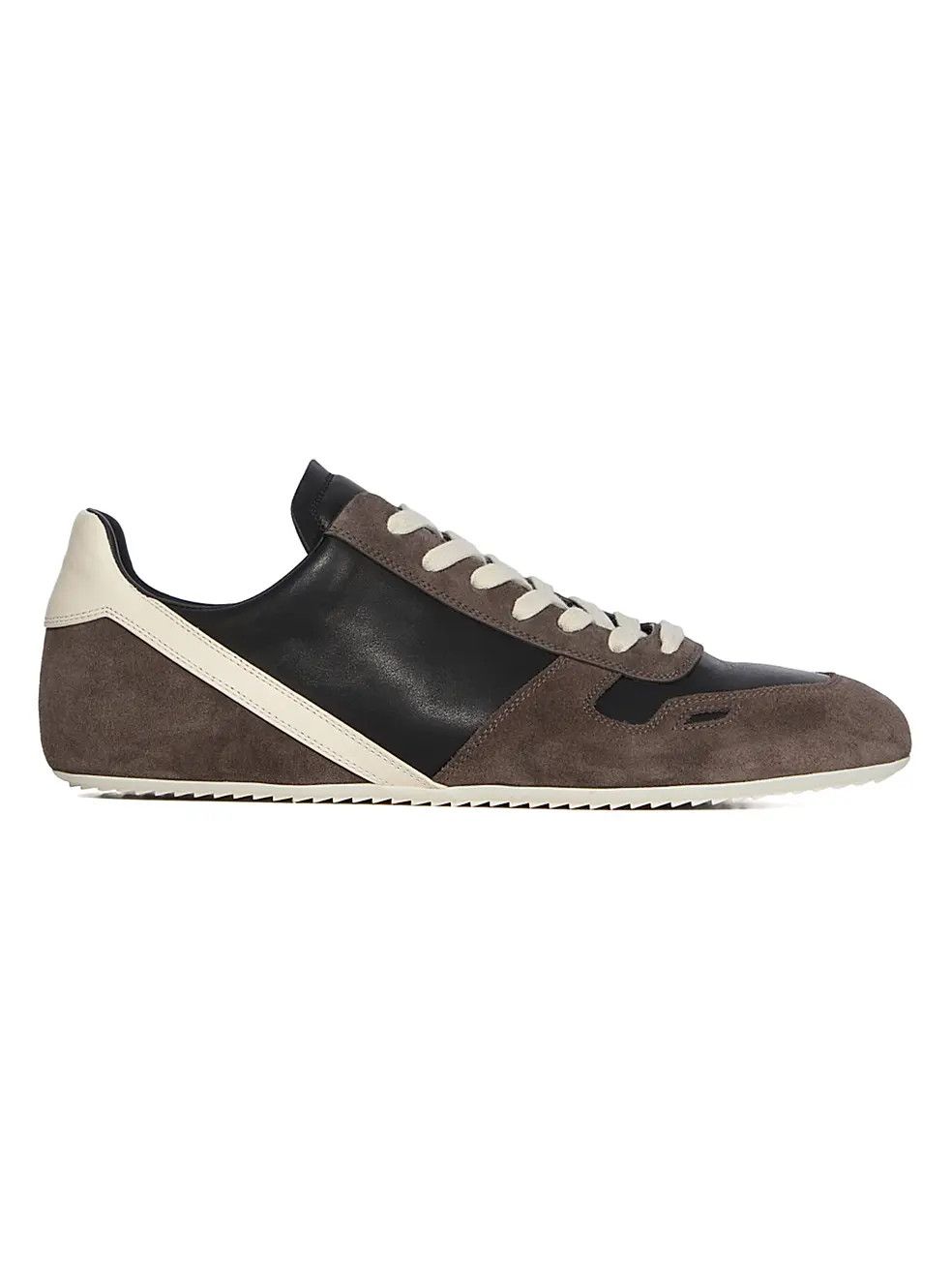 Rick Owens os11x0226 Minimal Leather Sneakers In Dust Black/Brown Size US 12 / EU 45 - 1 Thumbnail