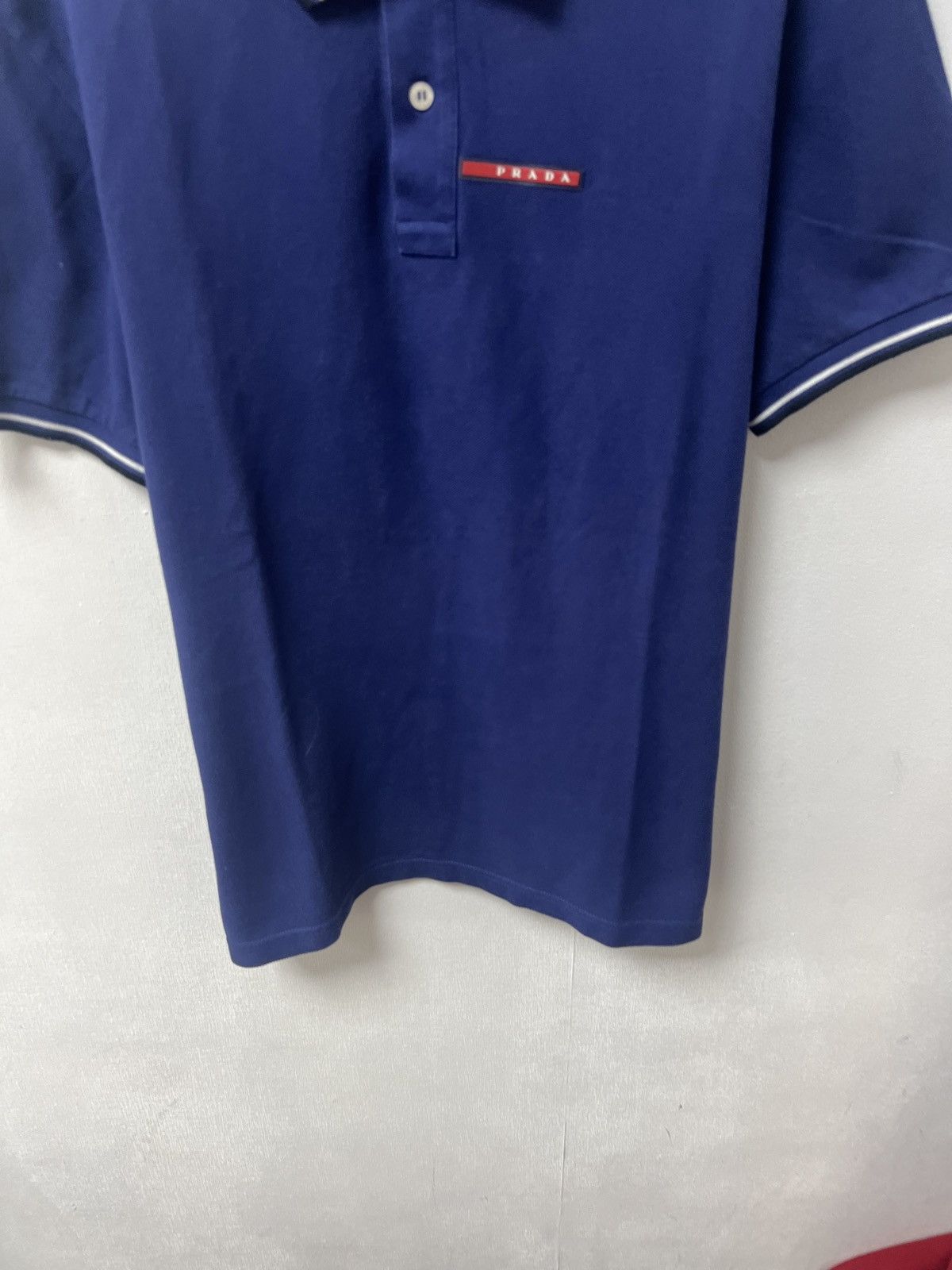 Prada Vintage Prada Polo T-Shirt Red Tab Mens Size XL Blue Size US XL / EU 56 / 4 - 3 Thumbnail