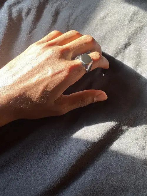VIBE Stainless Steel Black Gem Ring Size ONE SIZE - 3 Thumbnail
