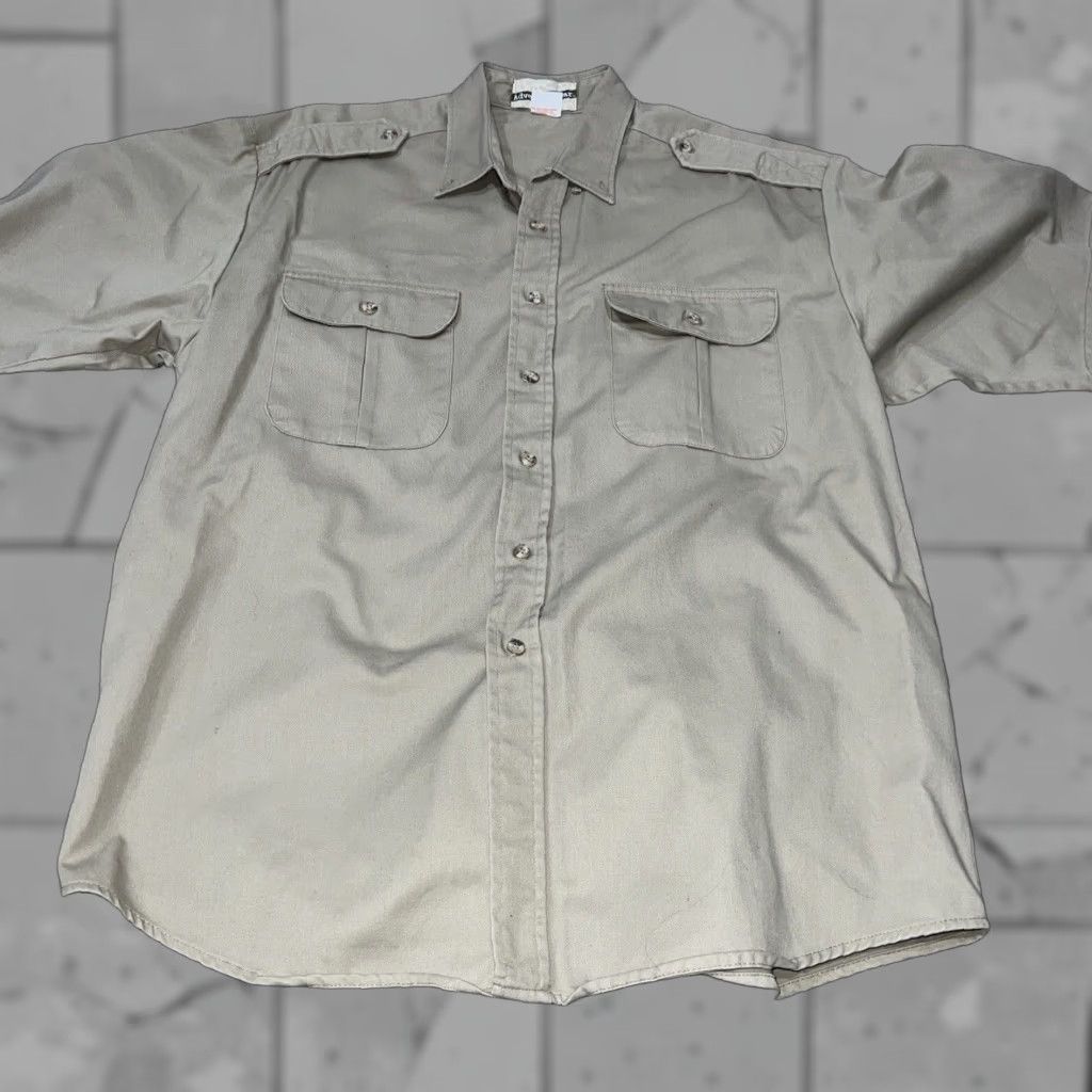 Vintage VINTAGE Adventure Wear Button-Up Shirt Men L Beige Military Short Sleeve - Mens Size US L / EU 52-54 / 3 - 1 Thumbnail