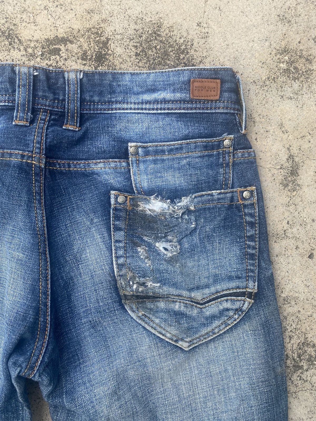 If Six Was Nine × Nicole Club Flare Jeans Nicole Club Distressed Honeycomp Size US 31 - 14 Thumbnail