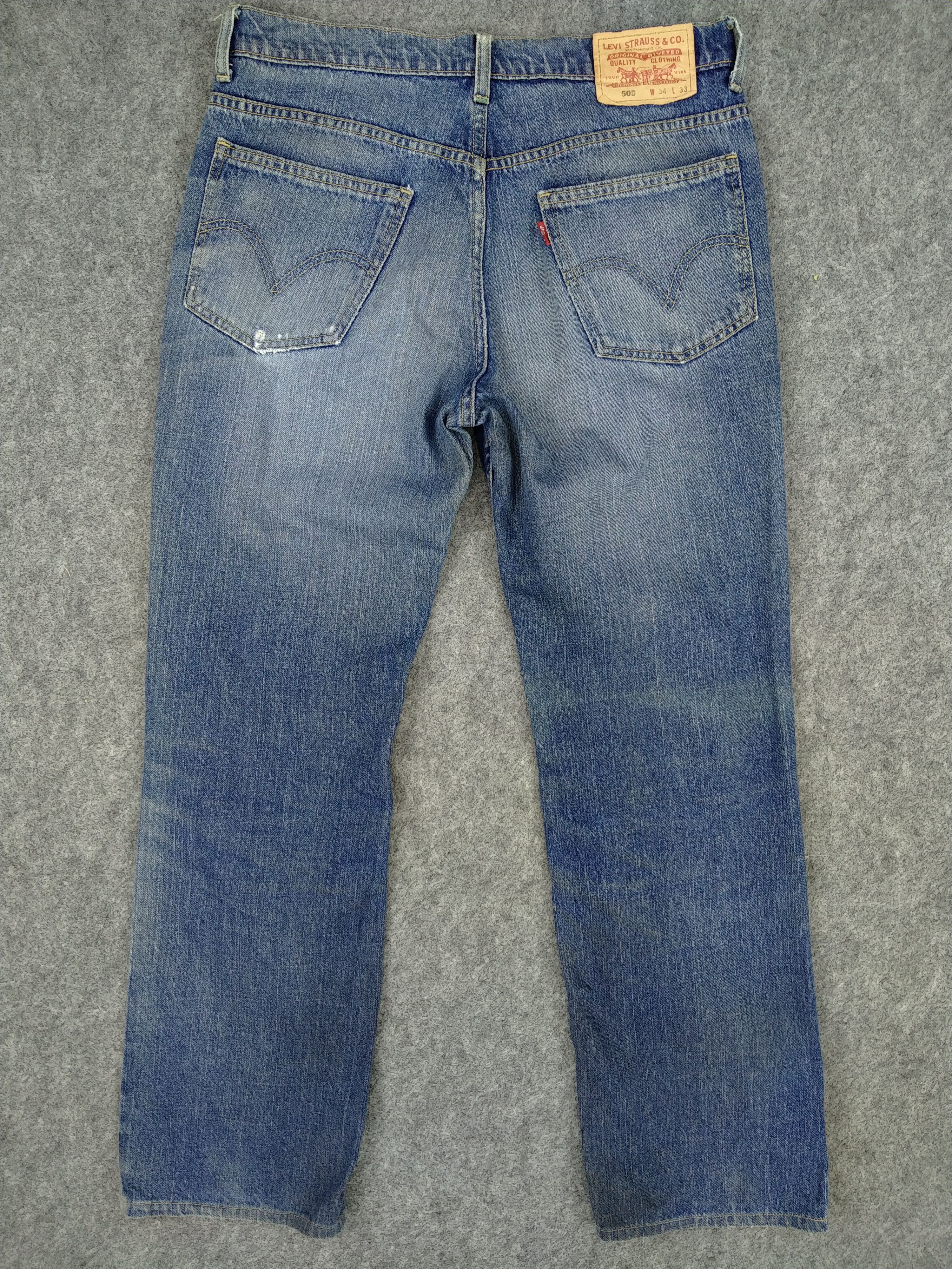 Levi's Blue Levi's 505 Distressed Denim 33x29.5 -JN192 Size US 33 - 2 Thumbnail