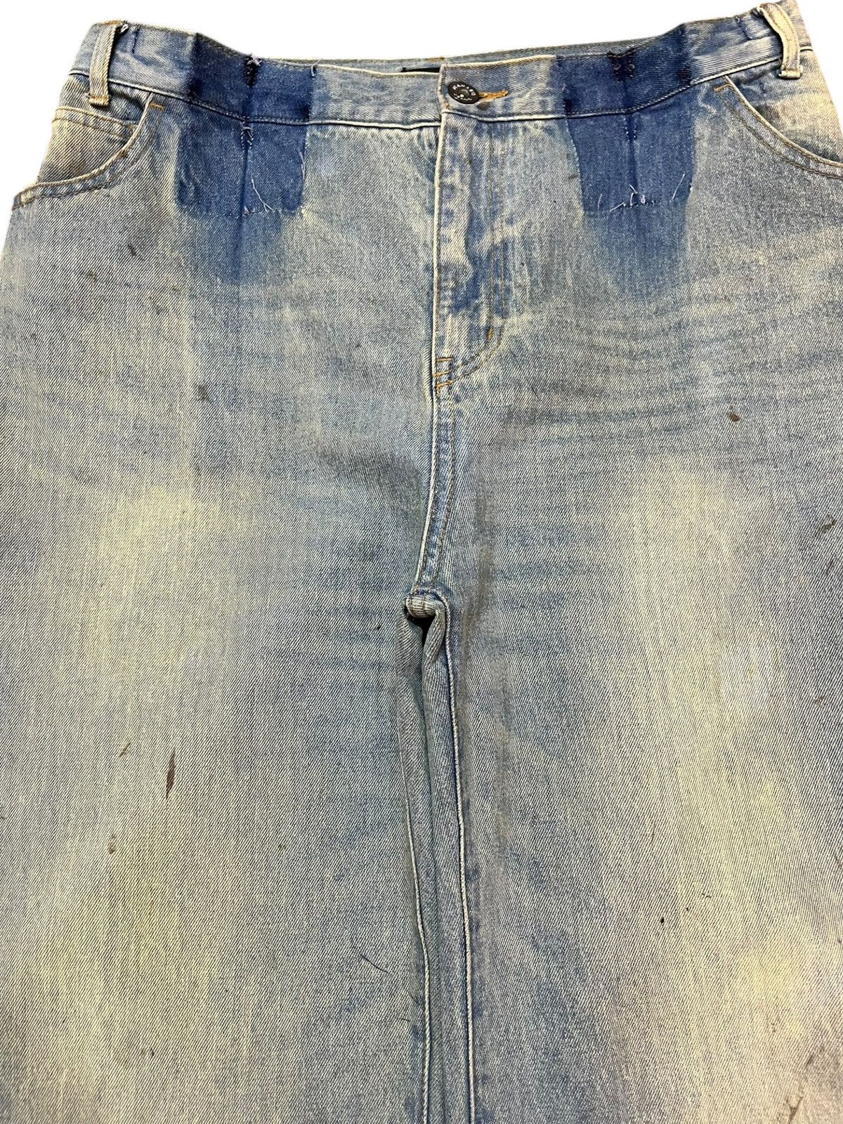 Japanese Brand Vintage Jeanasis Baggy Wide Leg Distressed Denim Size US 33 - 2 Thumbnail