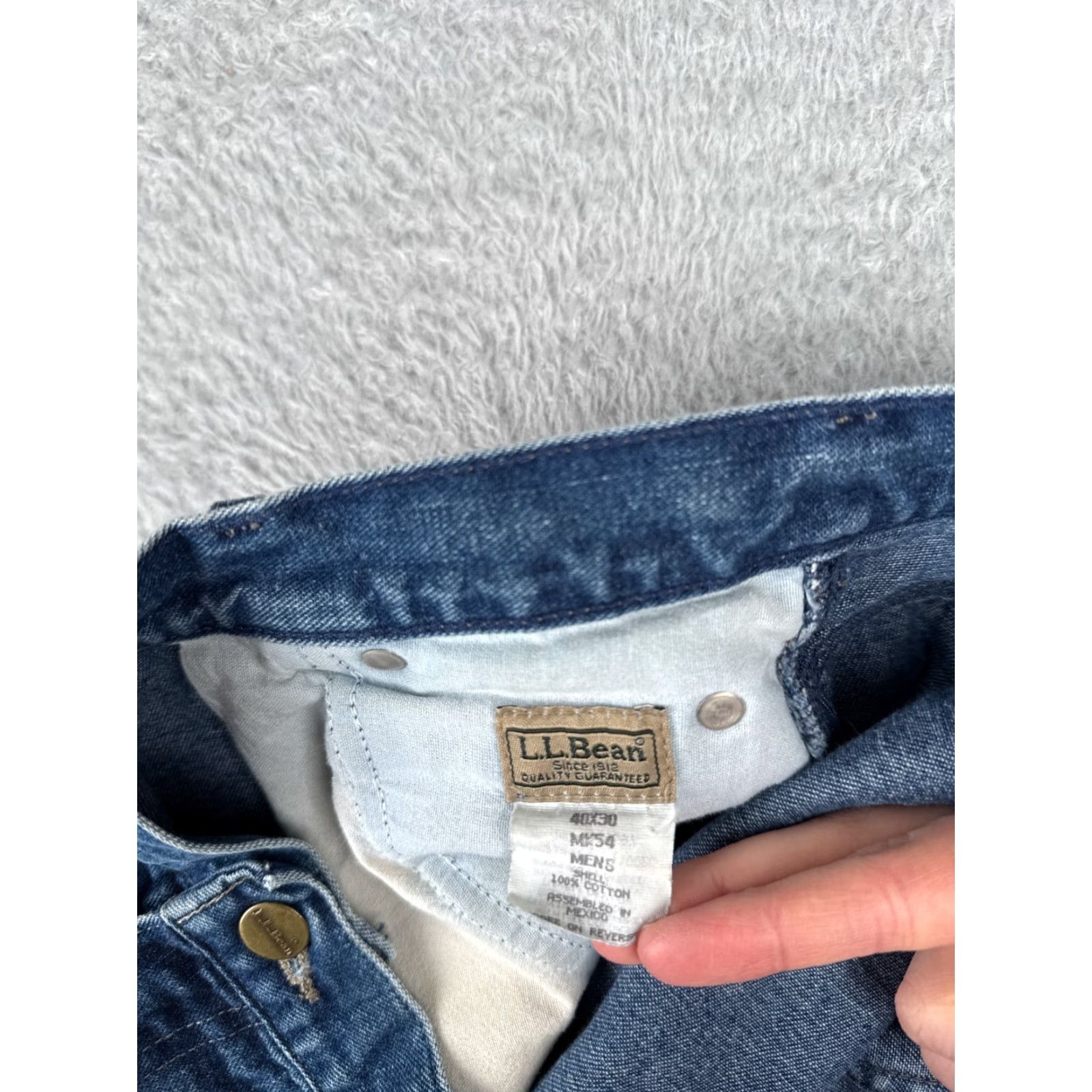 Vintage VINTAGE LL Bean Jeans Mens 40 Blue Denim 100% Cotton Distressed Carpenter 38x27 Size US 32 / EU 48 - 7 Thumbnail