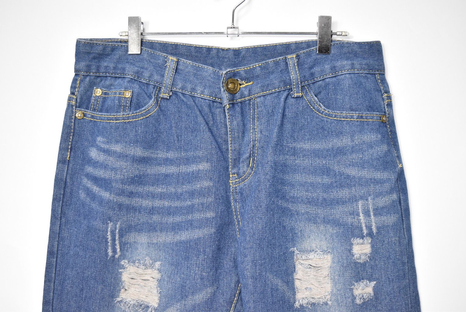 Japanese Brand damaged denim pants 23450 - 494 50 Size US 32 / EU 48 - 3 Thumbnail