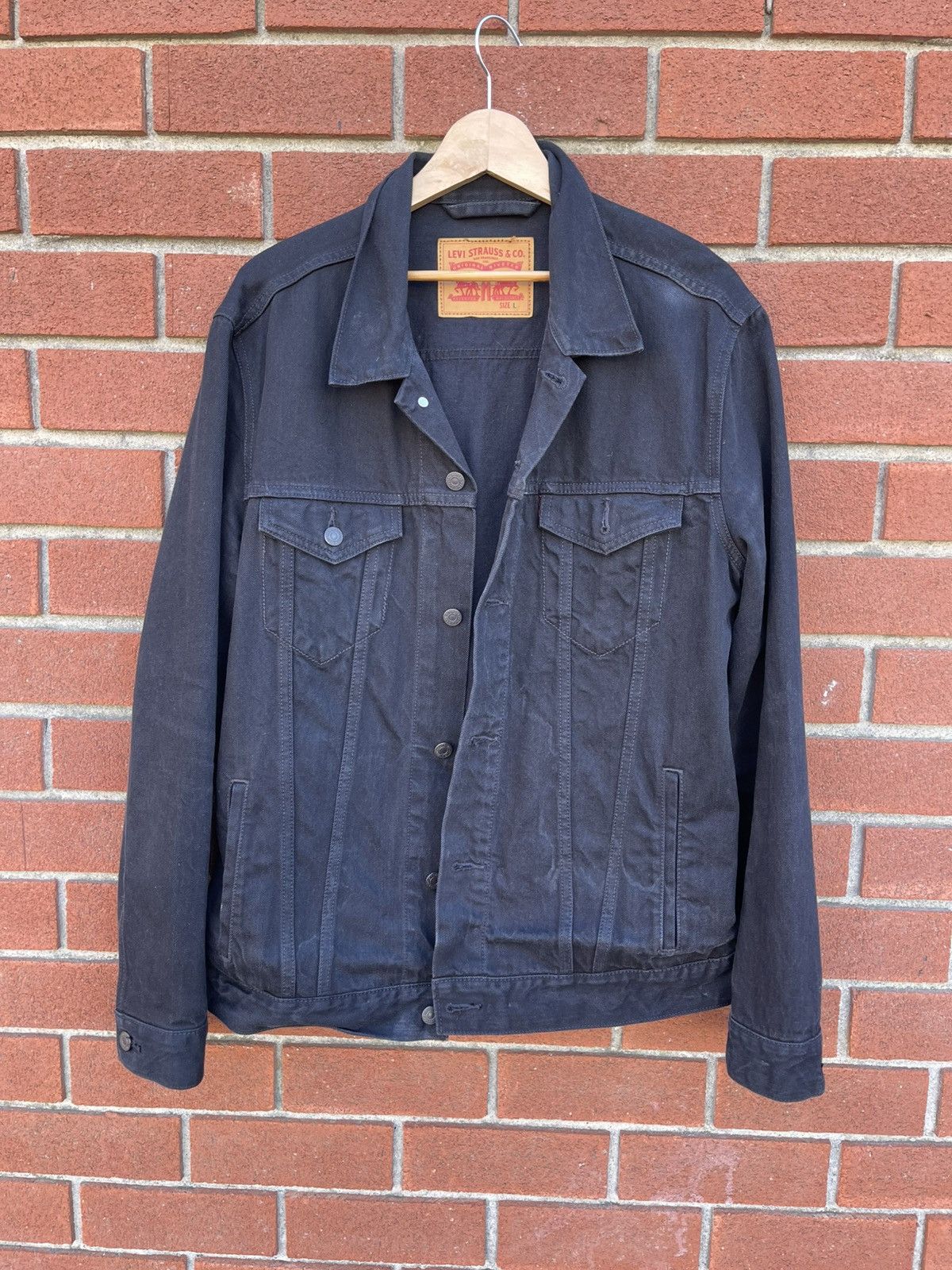 Levi's Black Denim Jacket Size US L / EU 52-54 / 3 - 1 Thumbnail