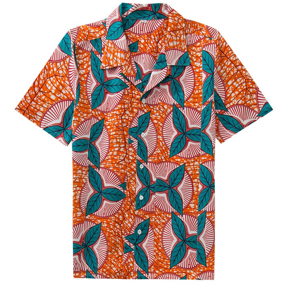 Other African Wax Print Men Shirt Short Sleeves Summer Size US M / EU 48-50 / 2 - 1 Thumbnail