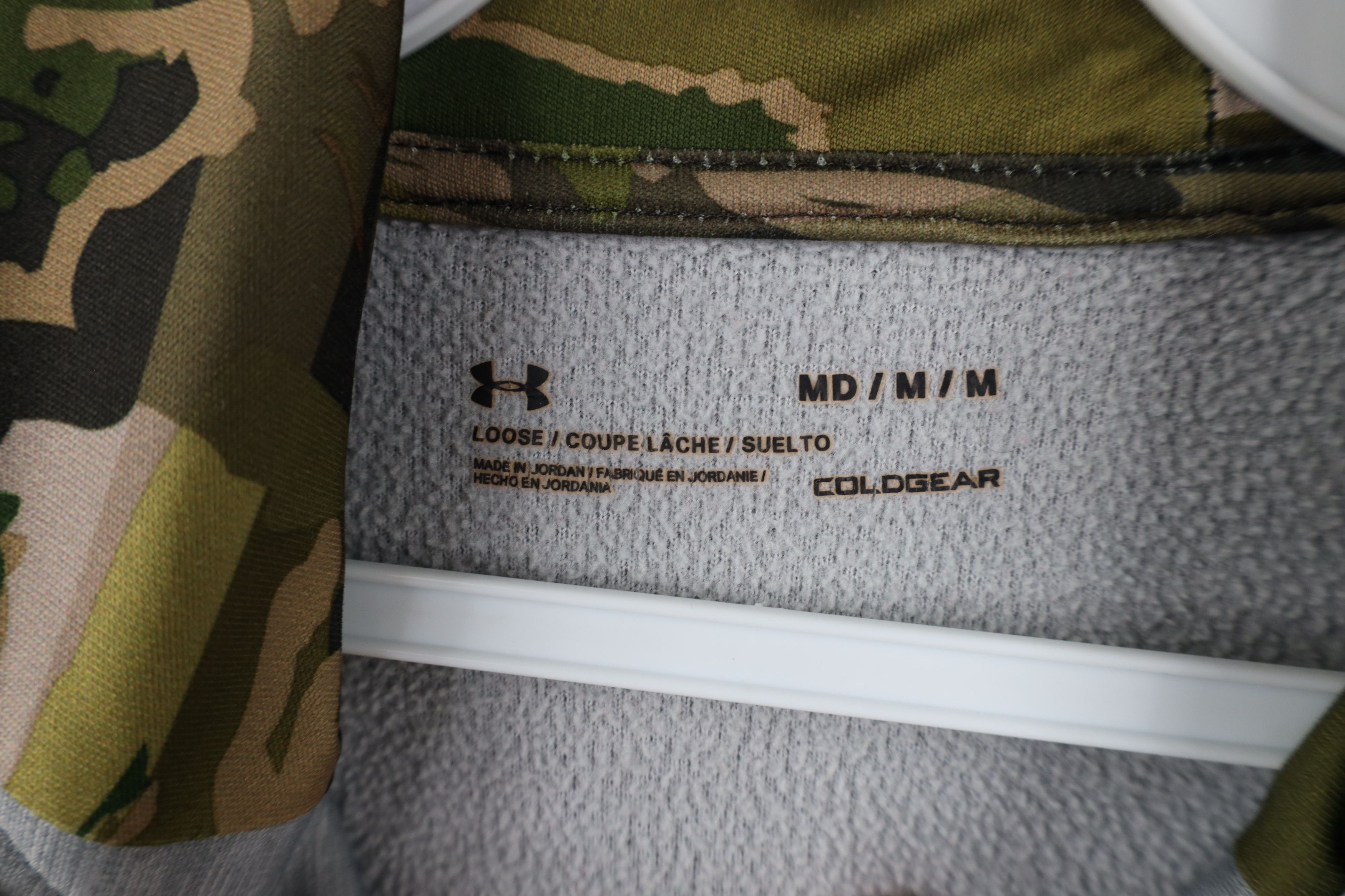 Under Armour × Vintage Under Armour Spell Out Camouflage Hoodie Sweatshirt Gray Size US M / EU 48-50 / 2 - 9 Thumbnail