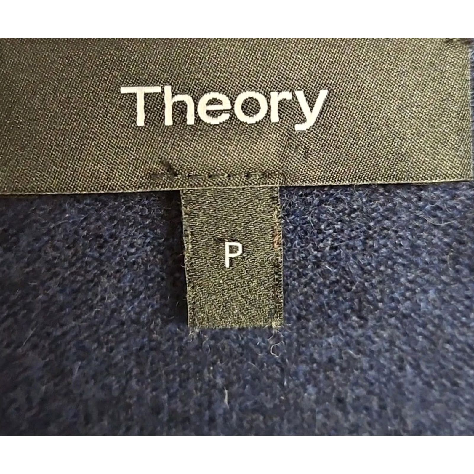 Theory Theory Sweater Women’s Petite Small V-Neck 100% Cashmere Navy Blue Pullover Size S / US 4 / IT 40 - 4 Thumbnail