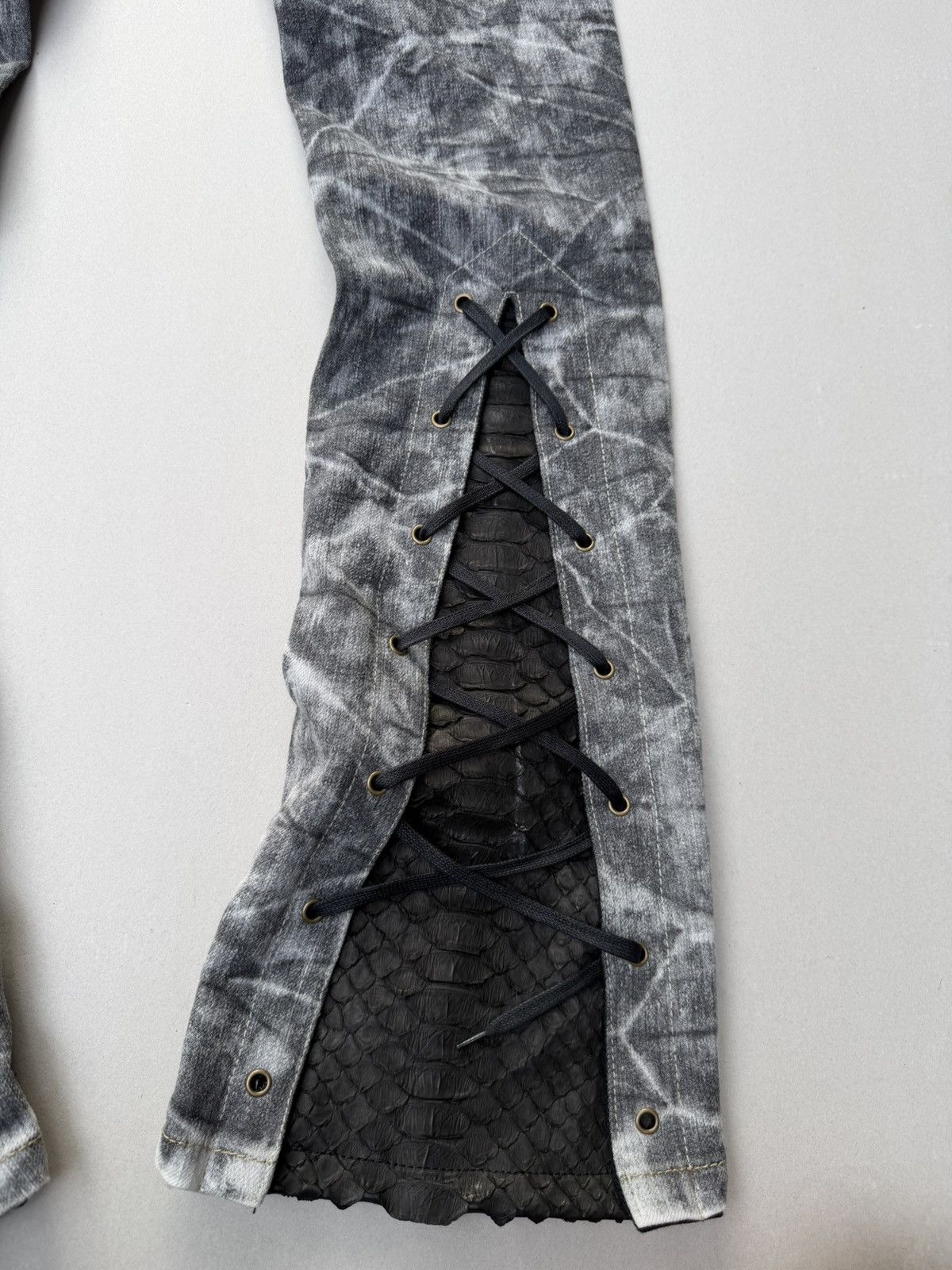 Japanese Brand lace up flare jeans Size US 27 - 6 Thumbnail