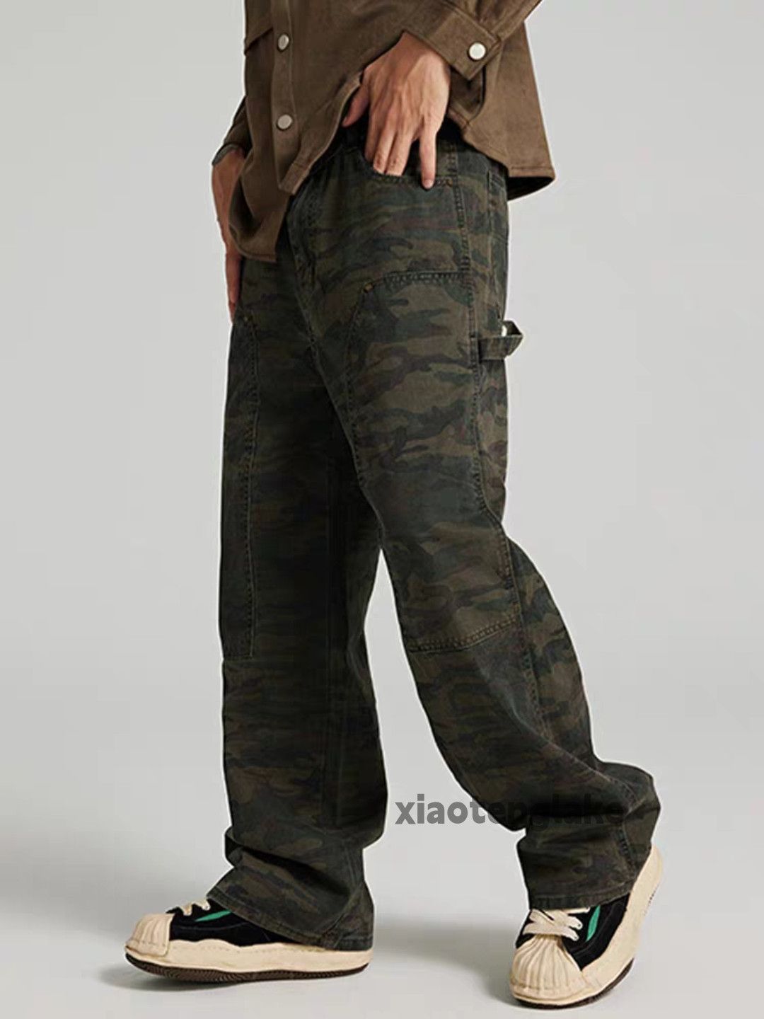 Designer Unisex outdoor utility loose baggy skate hiphop camo pants Size US 32 / EU 48 - 3 Thumbnail