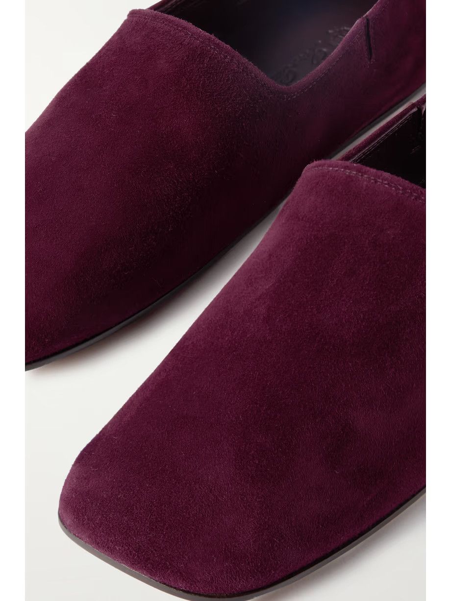 Loro Piana o1srvl11e0225 Gravina suede Slippers in Plum Size US 6 / IT 36 - 4 Thumbnail