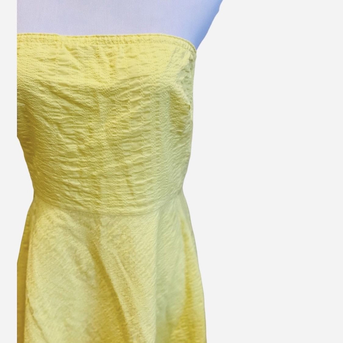 J.Crew J. Crew Yellow Strapless Dress Cotton Wedding Guest 10 Size L / US 10 / IT 46 - 3 Thumbnail