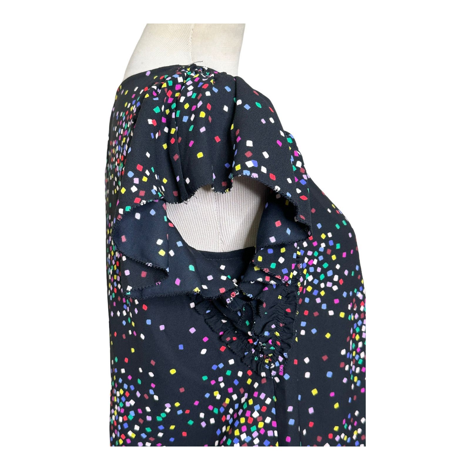 Kate Spade Kate Spade Black Confetti Cheer Short Sleeves Blouse size XS Size XS / US 0-2 / IT 36-38 - 12 Thumbnail