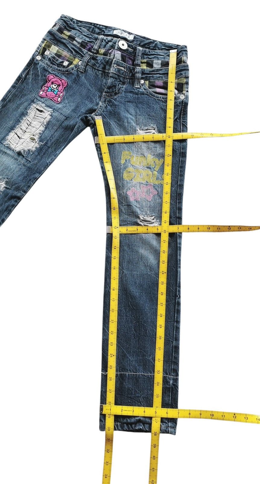 Kapital Colza Jeans Double Waist Funky Girl 🟦 A830 Size 28" / US 6 / IT 42 - 12 Thumbnail