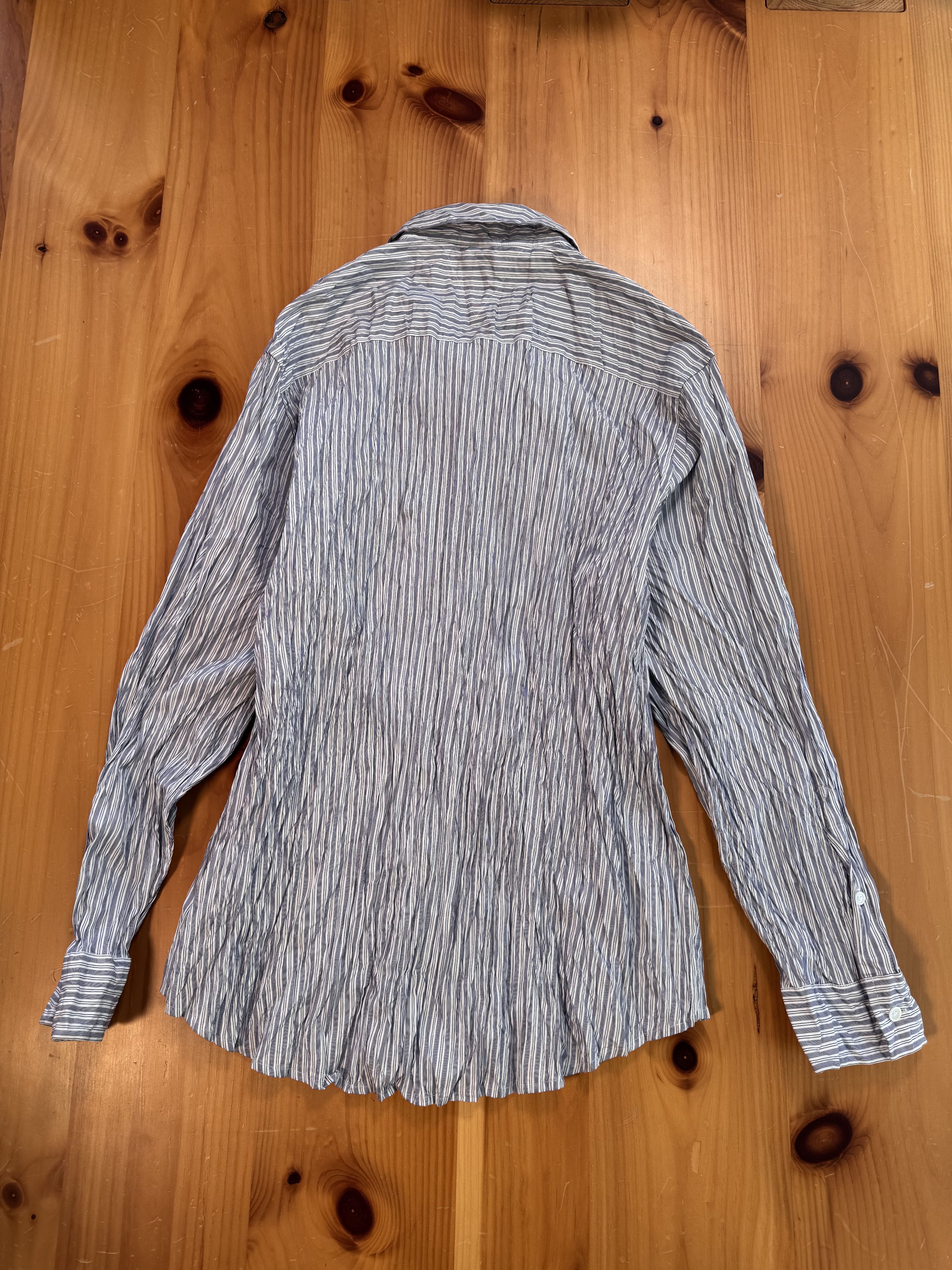 Bottega Veneta Bottega Veneta Crinkle Dress Shirt Pinstripe Size US L / EU 52-54 / 3 - 8 Thumbnail