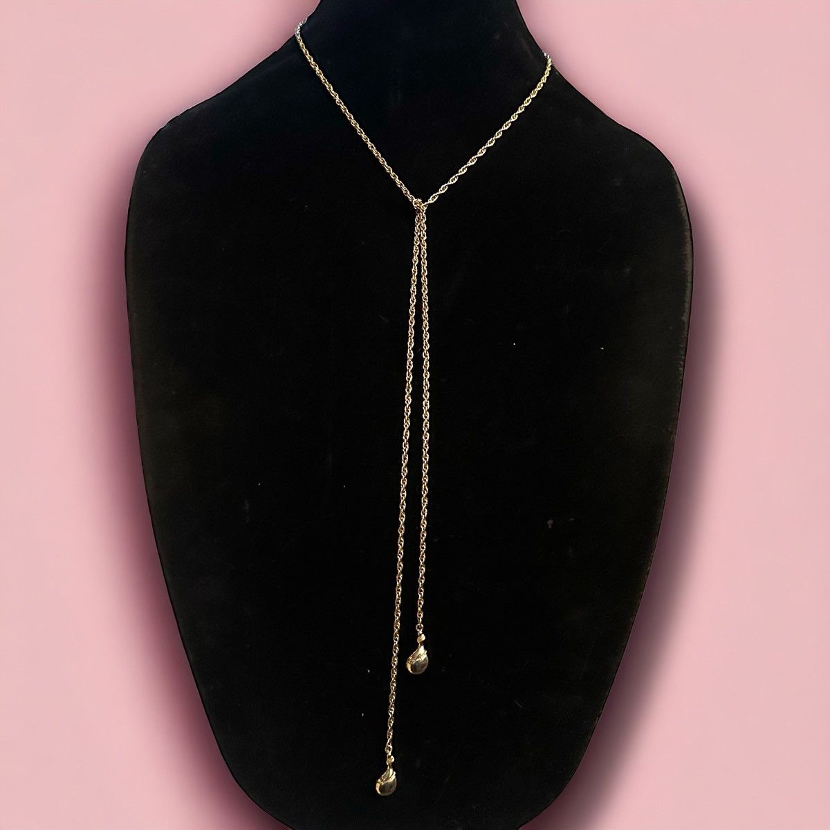 Vintage Vintage gold tone rope chain lariat necklace Size ONE SIZE - 1 Thumbnail