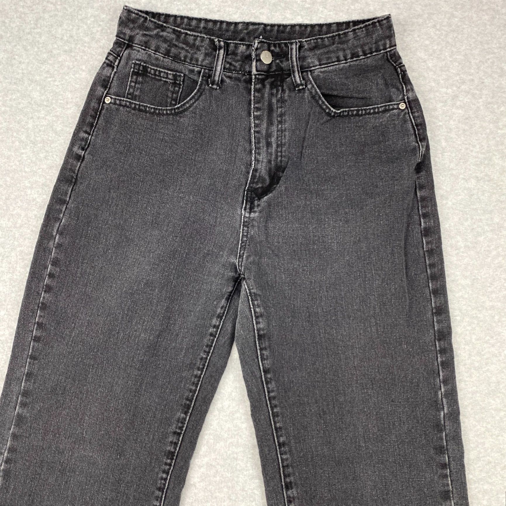 Shein Shein Wonderful Jeans Womens M Black Hi-Rise Wide-Leg Distressed Denim Size 32" / US 10 / IT 46 - 2 Thumbnail
