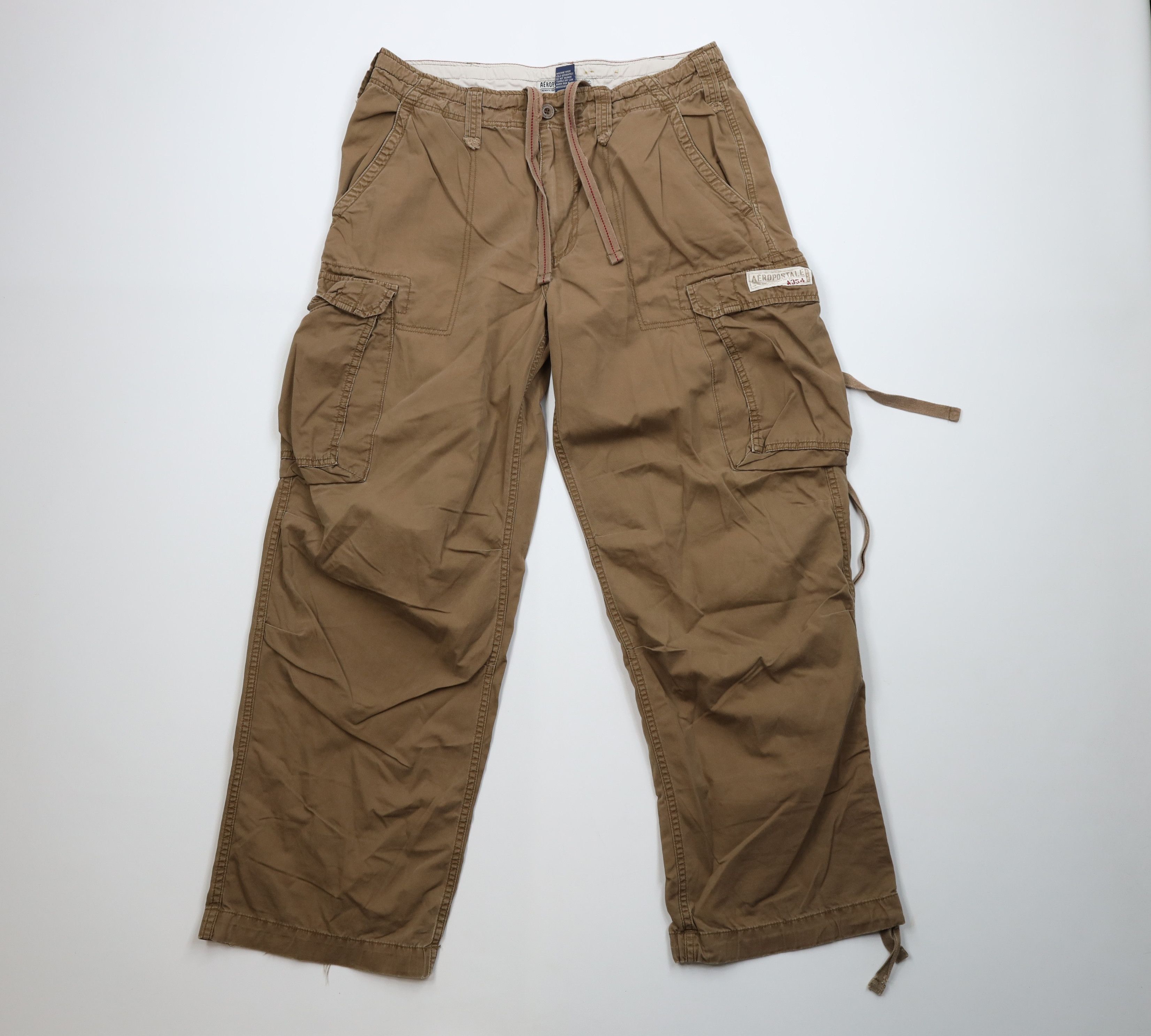 Aeropostale Vintage 90s Y2K Aeropostale Wide Leg Cargo Pants Brown Size US 32 / EU 48 - 1 Thumbnail