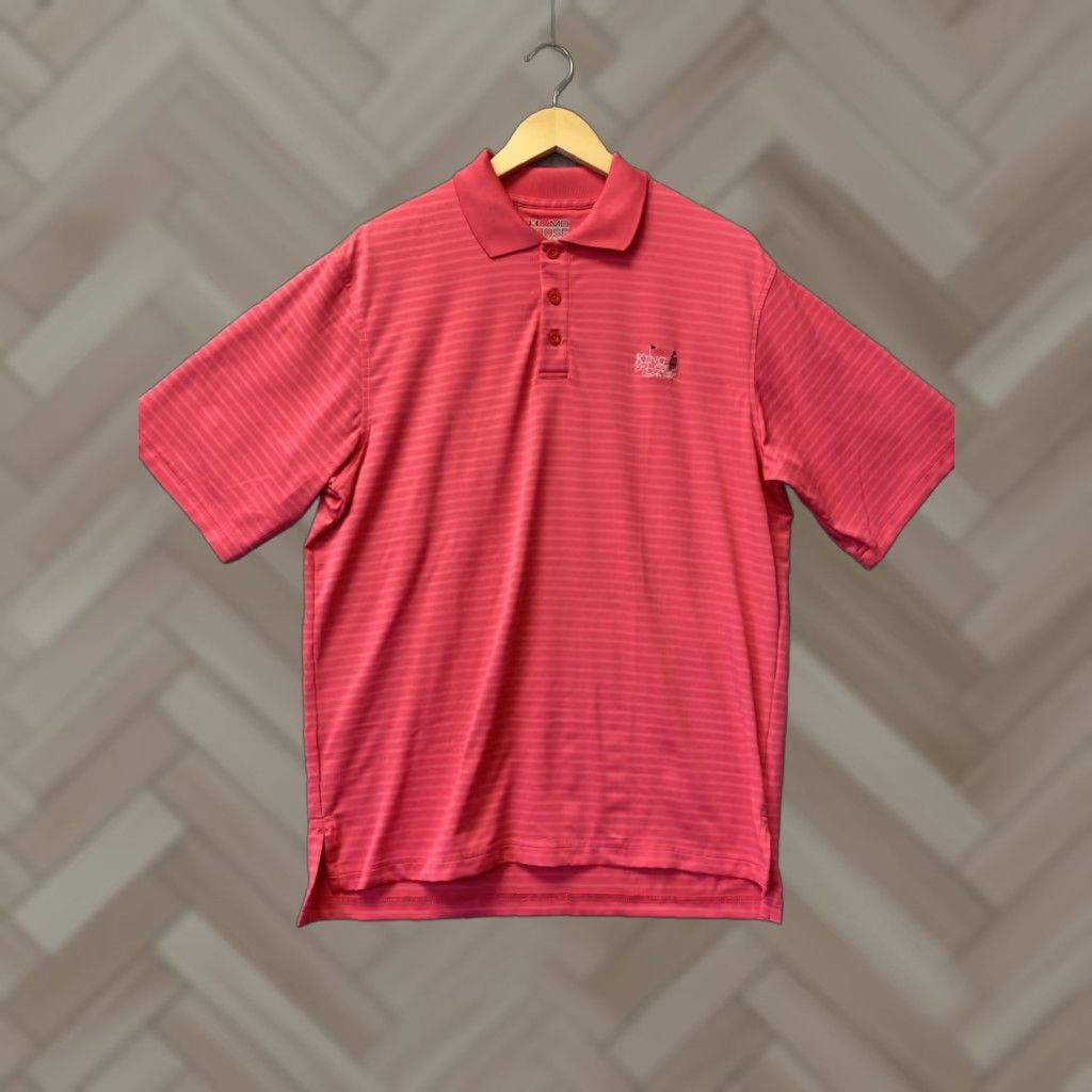 Under Armour Under Armour Polo Shirt Mens Large Magenta Striped HeatGear Short Sleeve Collared Button Logo Lightweight Athletic Golf Tennis Walking Size US L / EU 52-54 / 3 - 1 Thumbnail