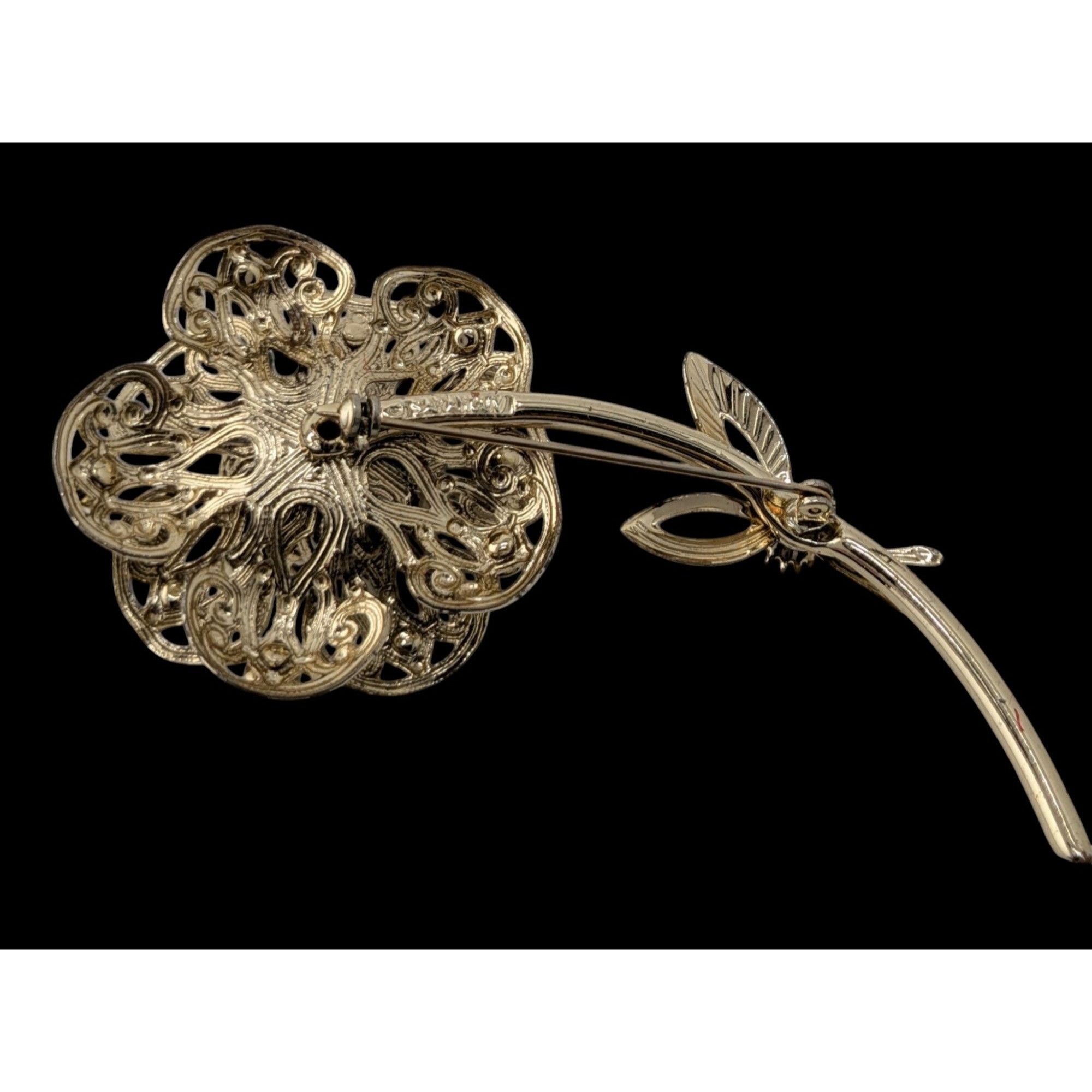 Other Vintage Sarah Coventry Flower Brooch With Gold Tone Aurora B Size ONE SIZE - 3 Thumbnail