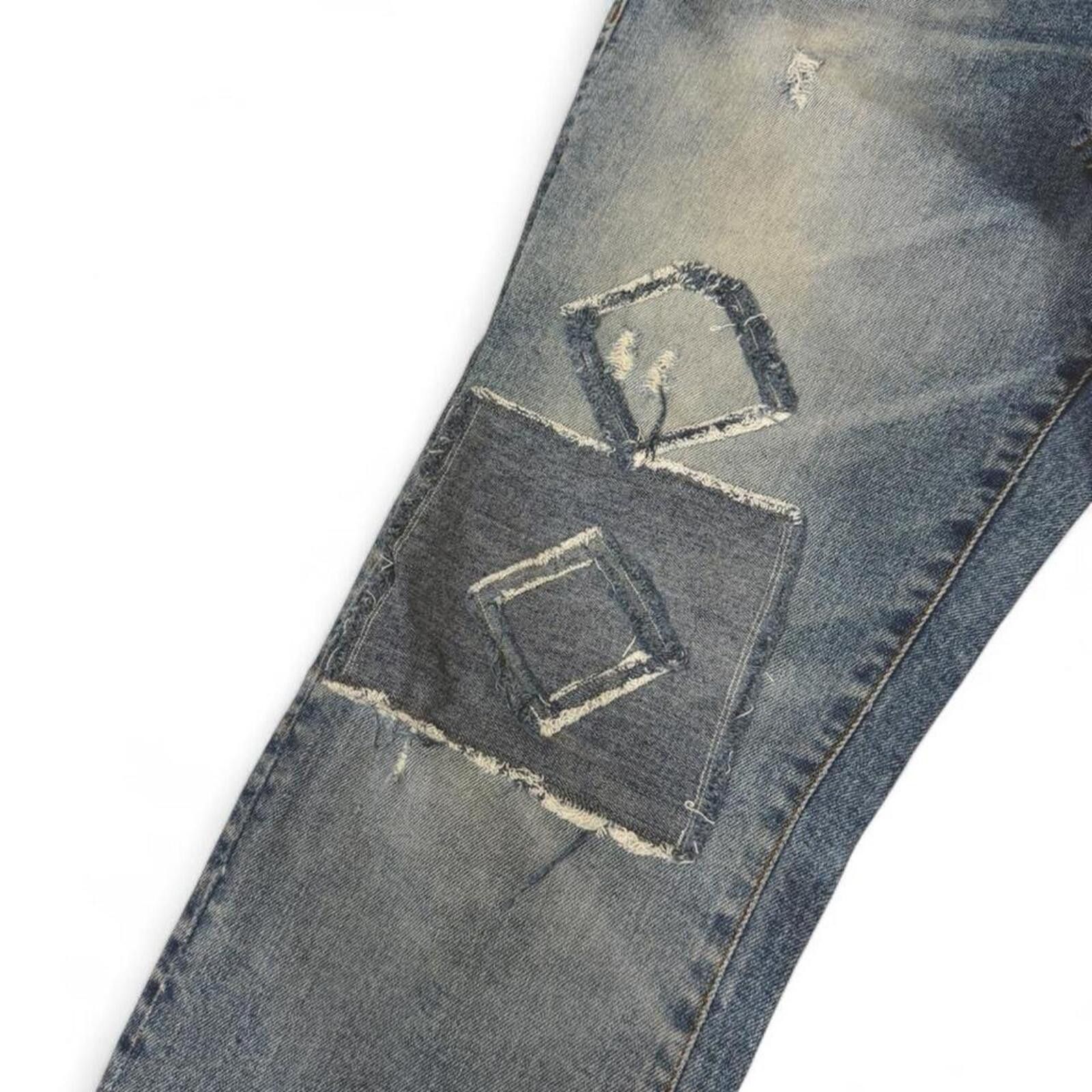 True Religion Buckaroo blue denim jeans with unique patches design Size US 33 - 8 Thumbnail