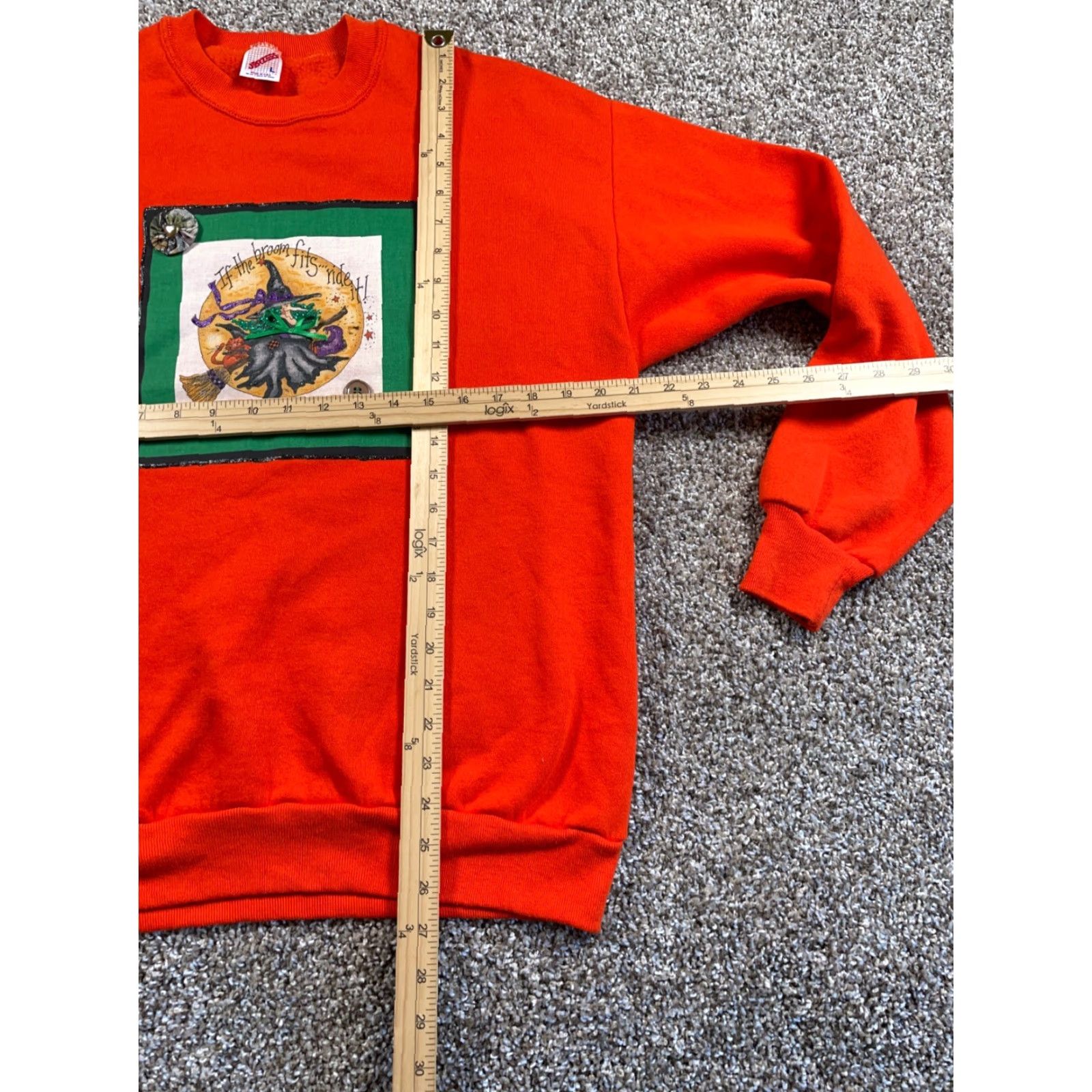 Jerzees VINTAGE Jerzees Sweatshirt Halloween 50/50 Orange Large Adult Men 90s Graphic Print Broom Ride It Crew Neck Long Sleeve Pullover Holiday Retro Shirt Size US L / EU 52-54 / 3 - 5 Thumbnail