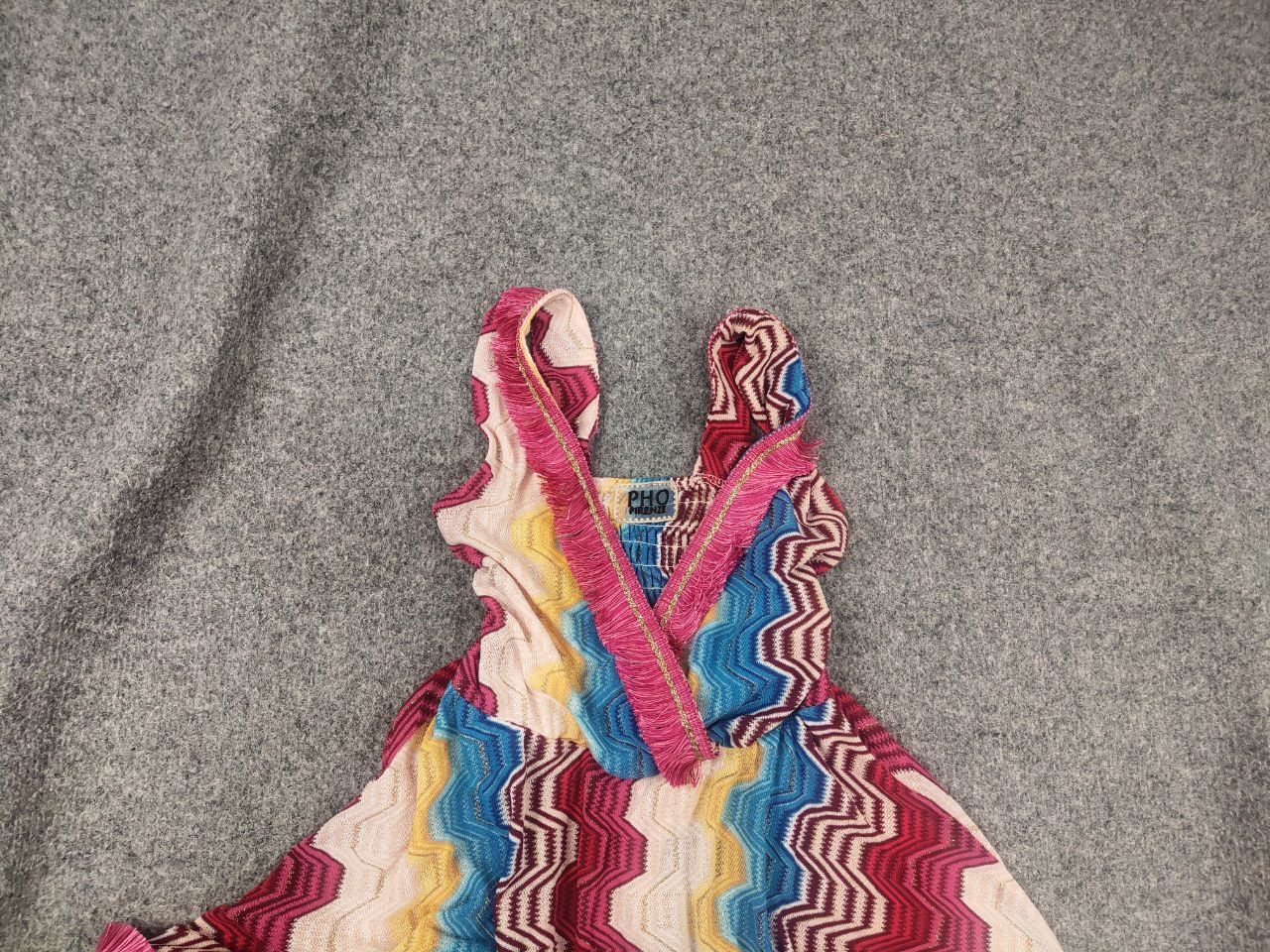 Missoni Pho Firenze Italy V-neck zig zag Multicolor straps Dress Size S / US 4 / IT 40 - 3 Thumbnail