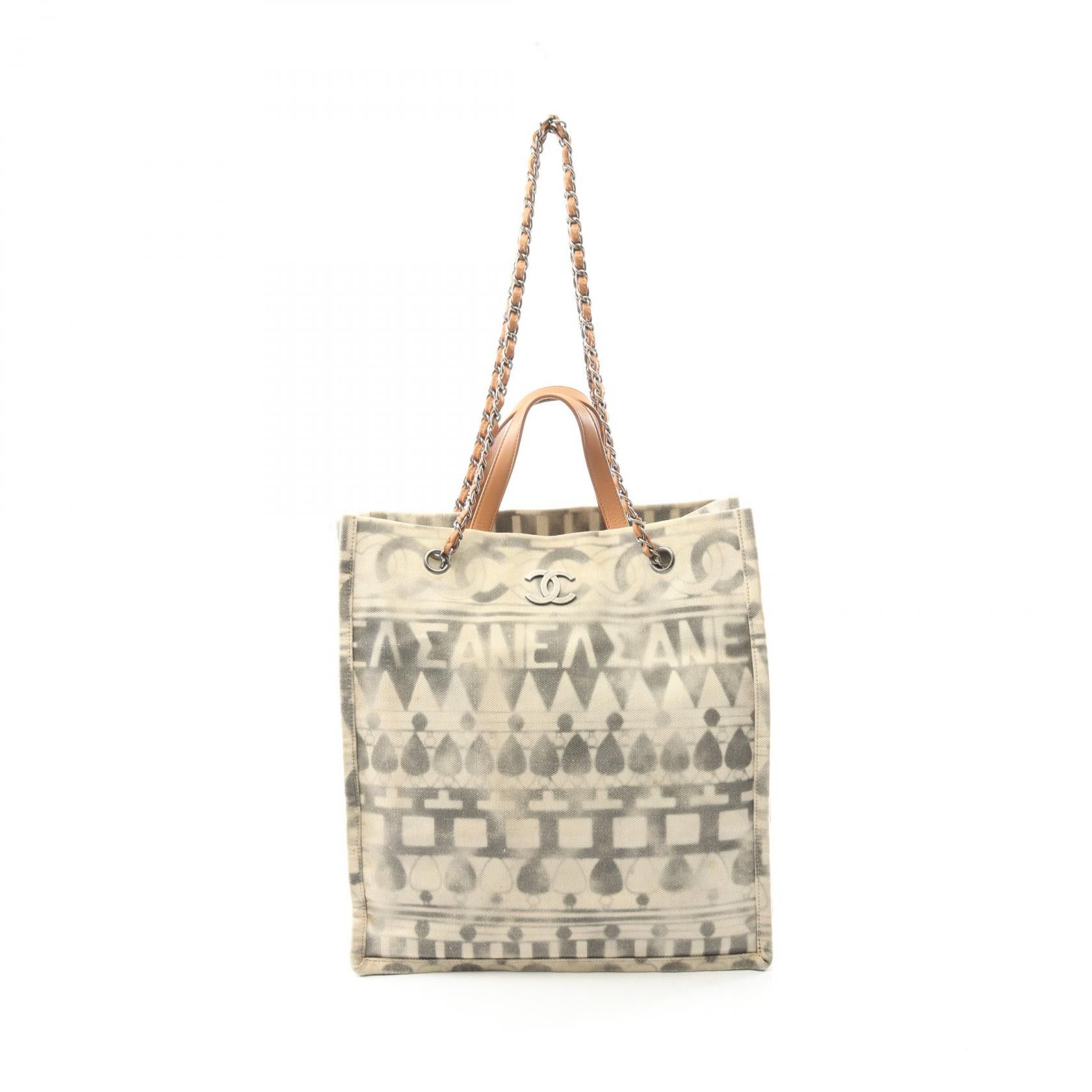 Chanel Chanel Chanel Coco Mark Canvas Leather Tote Bag Textile Tote Bag DUTY FREE for USA Size ONE SIZE - 1 Thumbnail